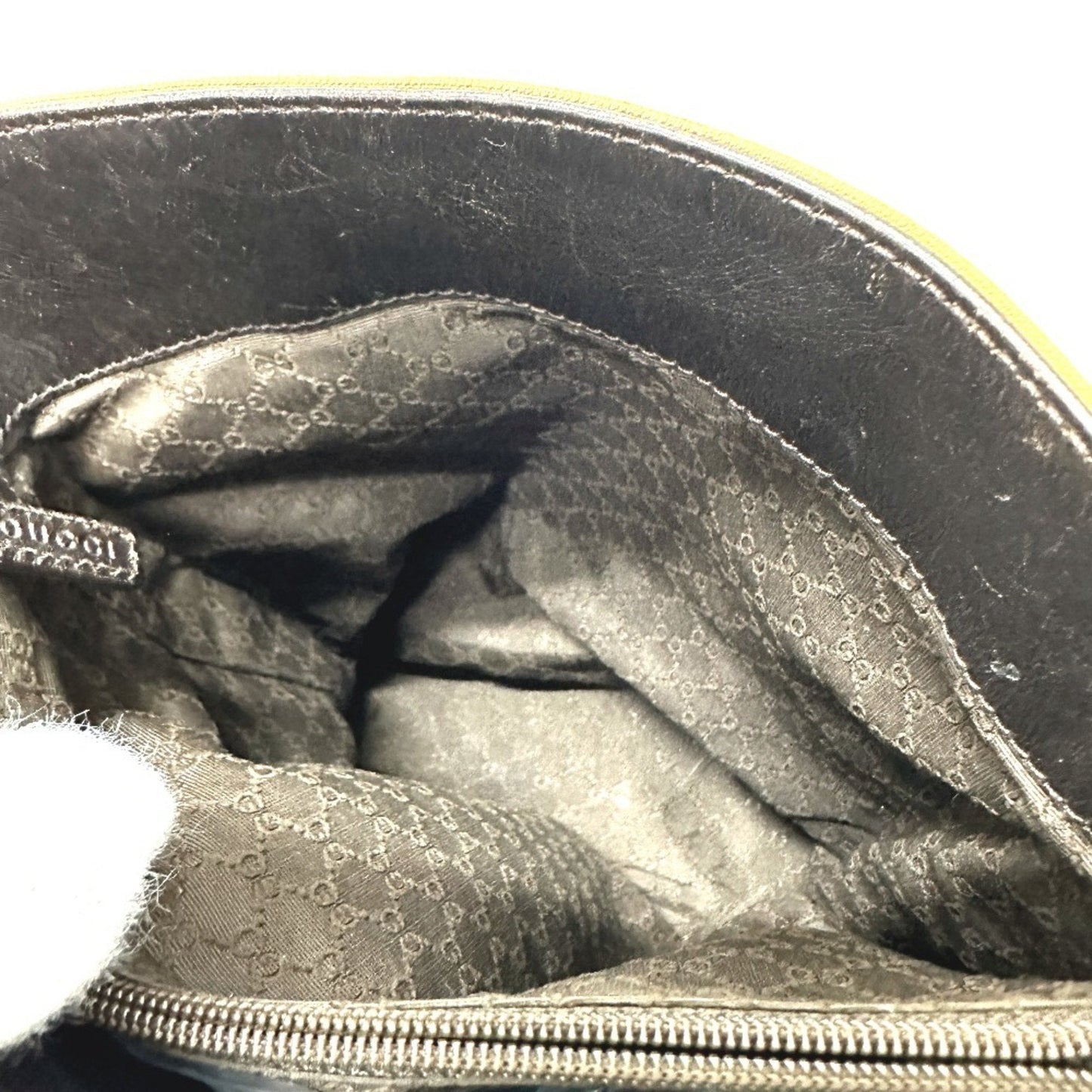 Gucci Beige Leather Canvas Shoulder Bag