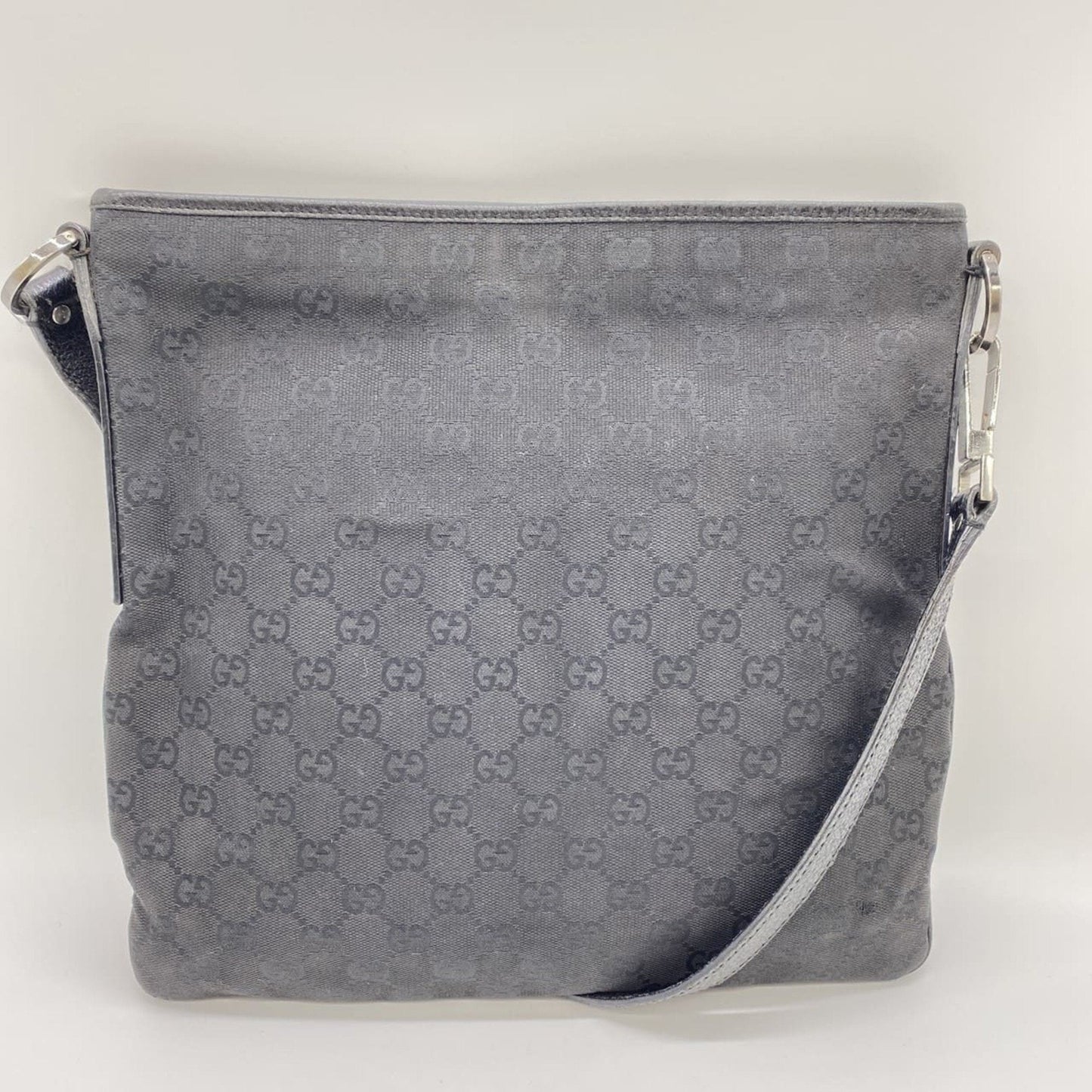 Gucci Black Gg Canvas Shoulder Bag