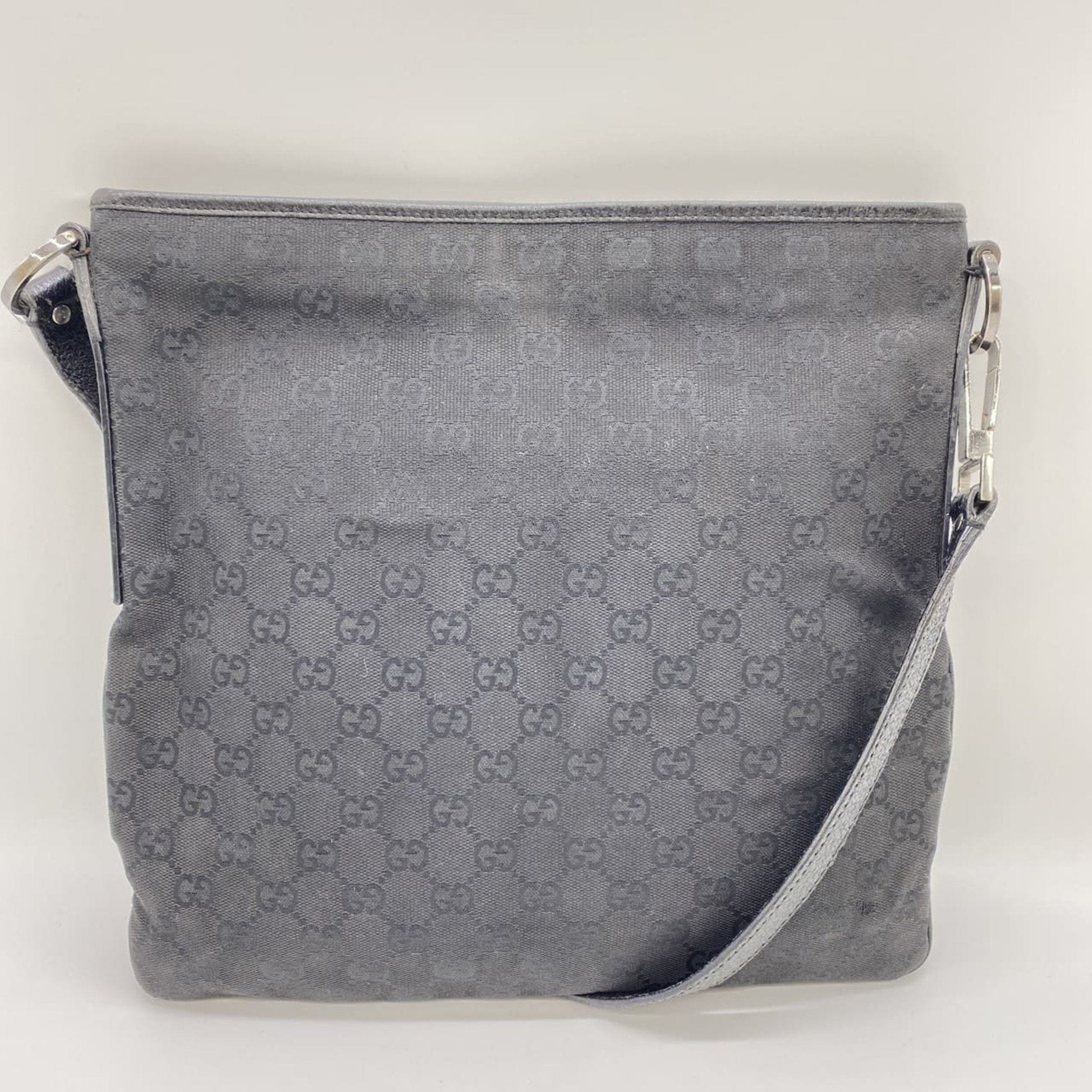 Gucci Black Gg Canvas Shoulder Bag