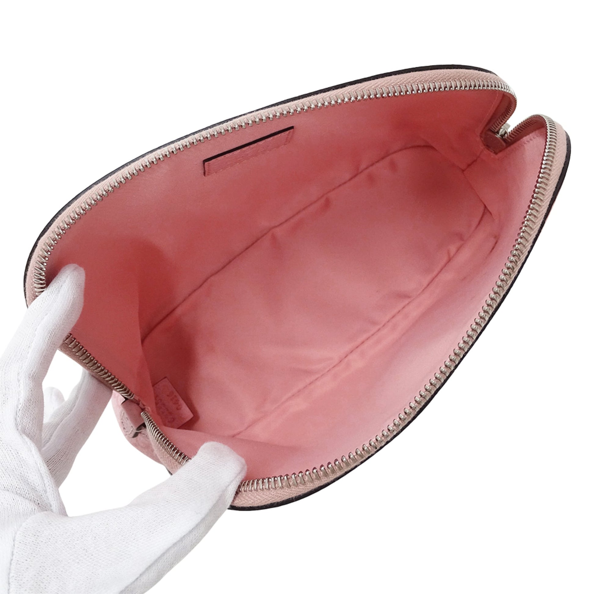 Gucci Pink Gg Supreme Pouch