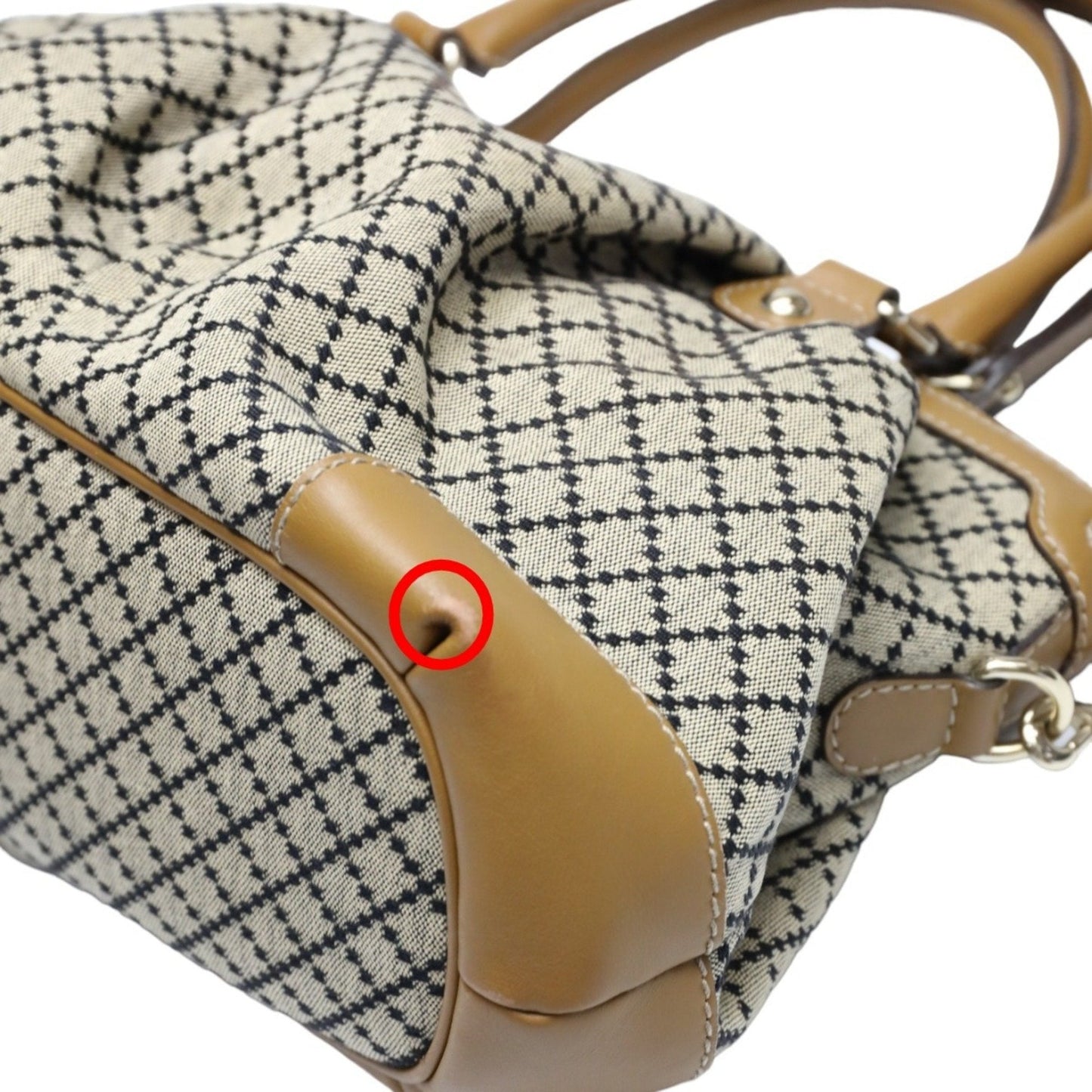 Gucci Beige Brown Canvas Shoulder Bag Tote Bag
