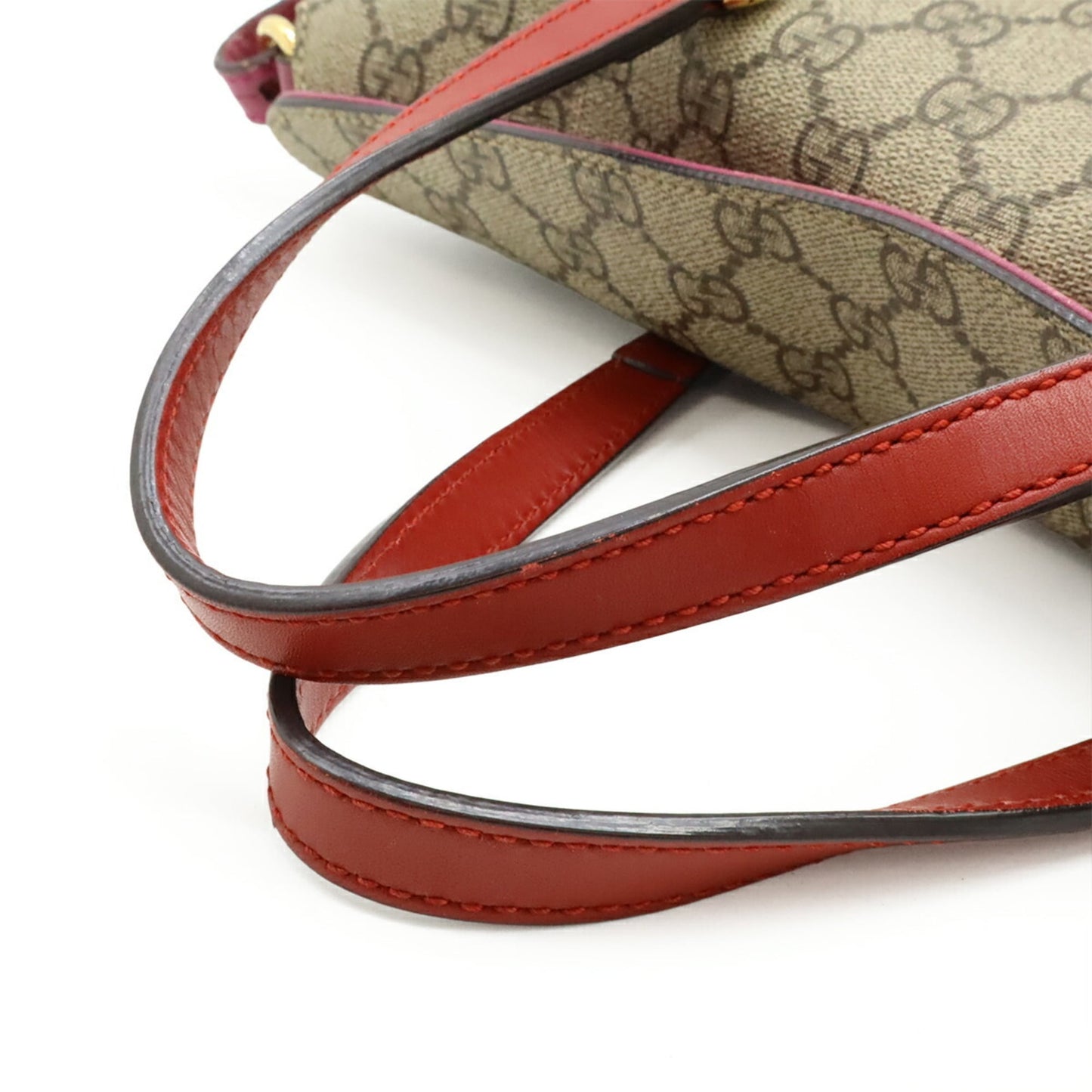 Gucci Beige Pink Pink Red Red Color Gg Supreme Leather Handbag Shoulder Bag Tote Bag