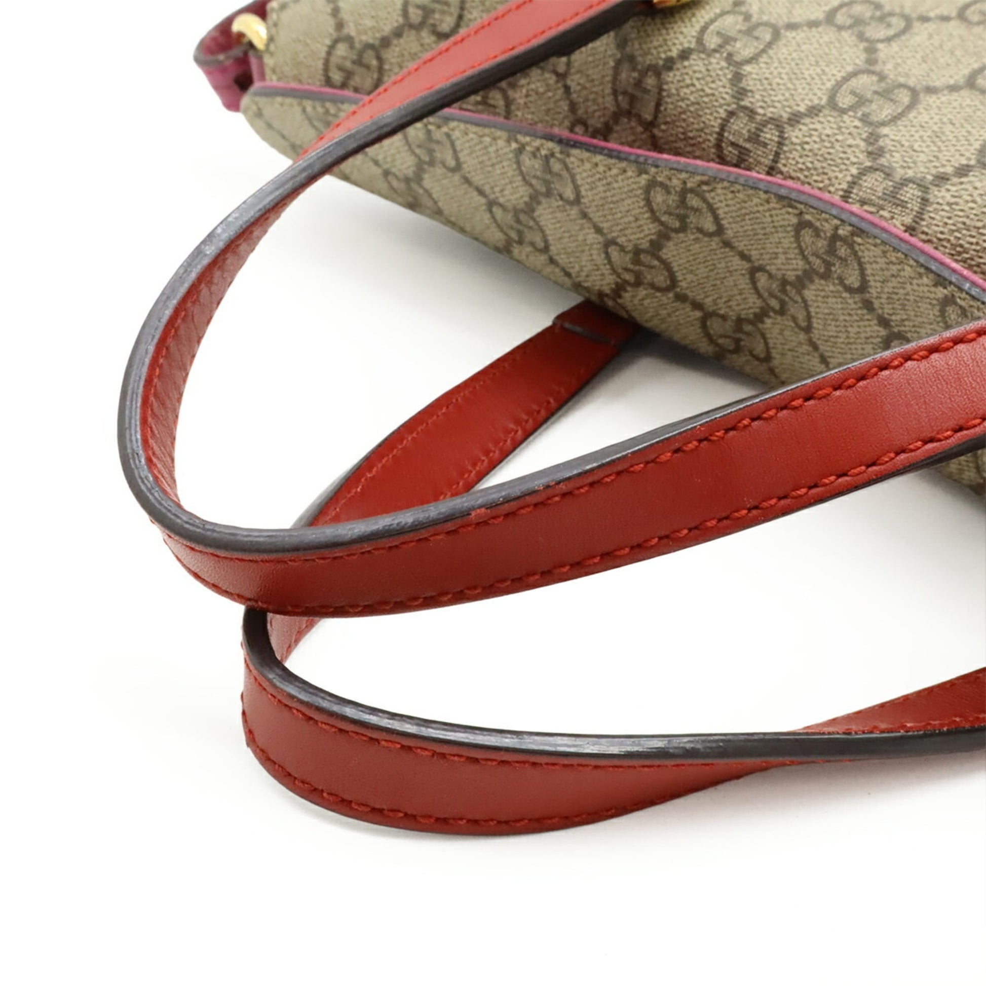 Gucci Beige Pink Pink Red Red Color Gg Supreme Leather Handbag Shoulder Bag Tote Bag