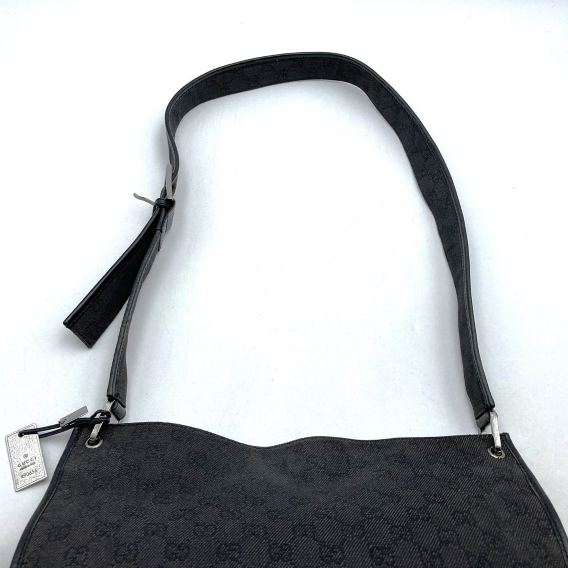 Gucci Black Denim Leather Shoulder Bag