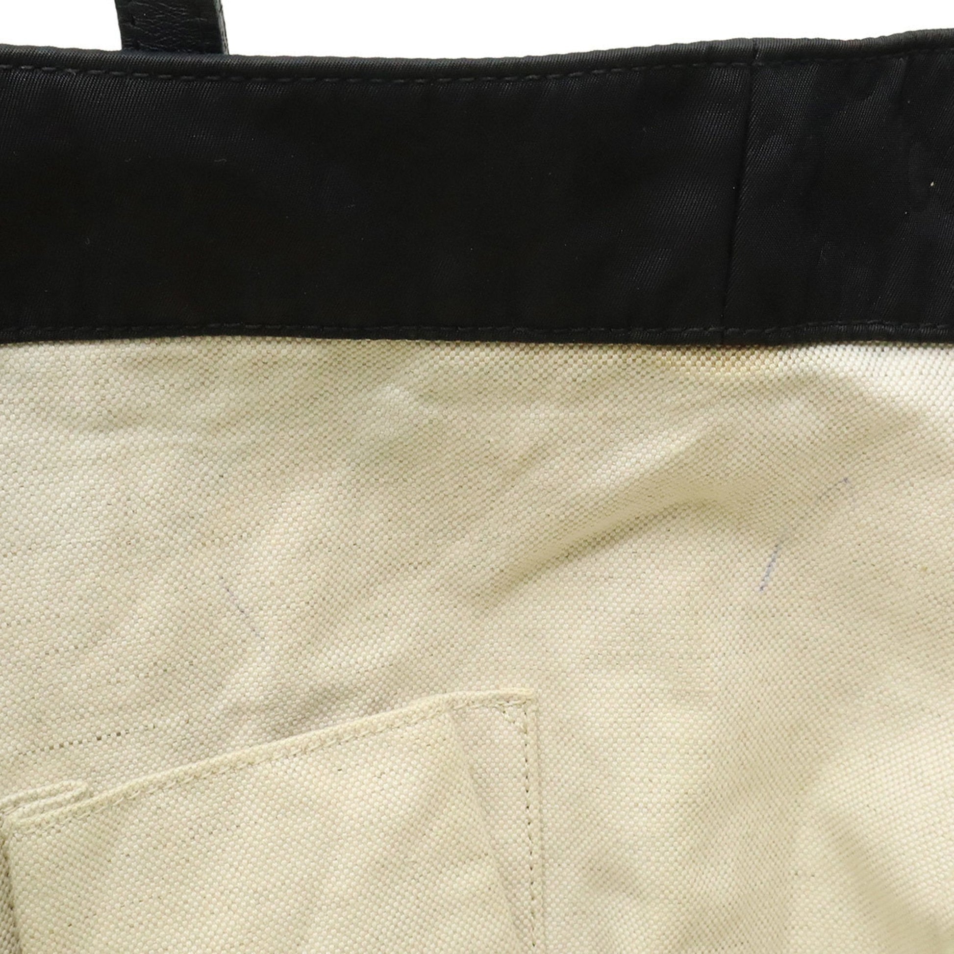Gucci Black Nylon Leather Handbag Tote Bag