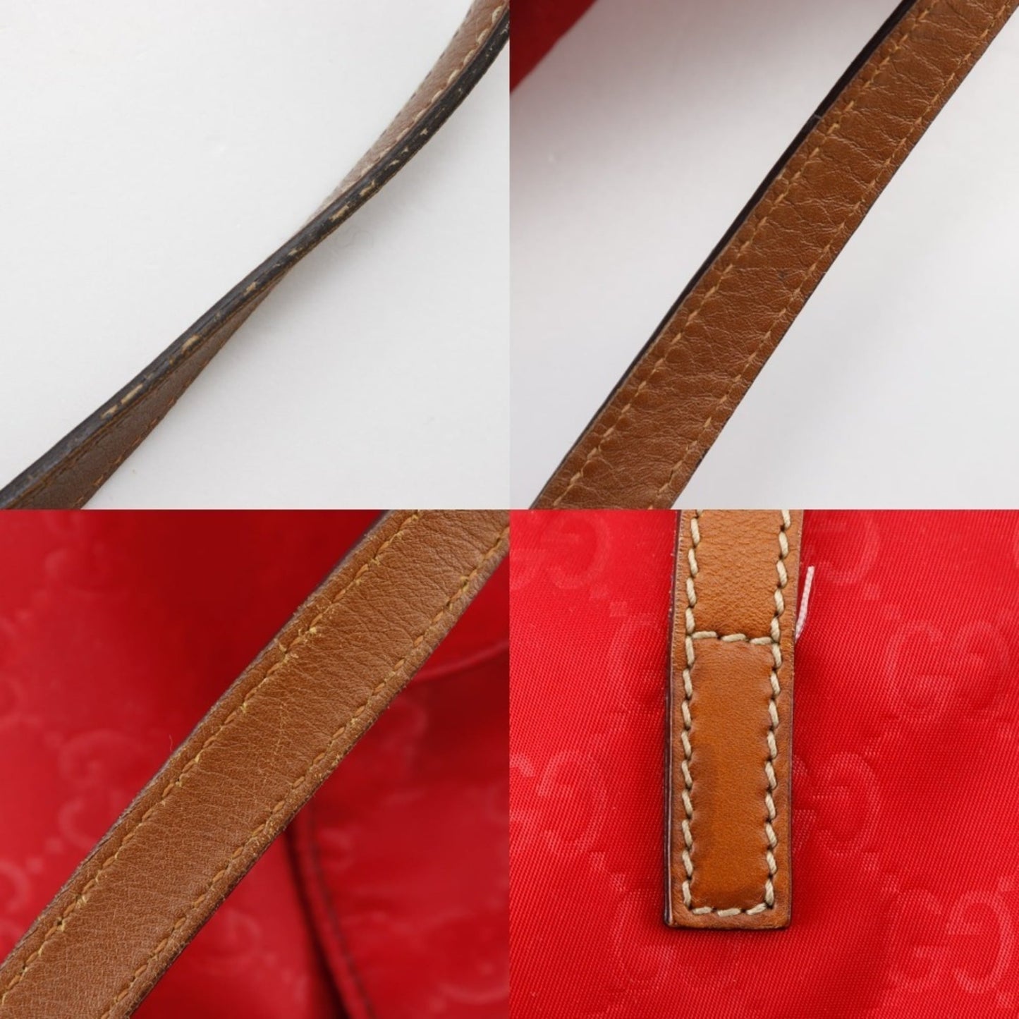 Gucci Red Color Nylon Boston Bag Handbag
