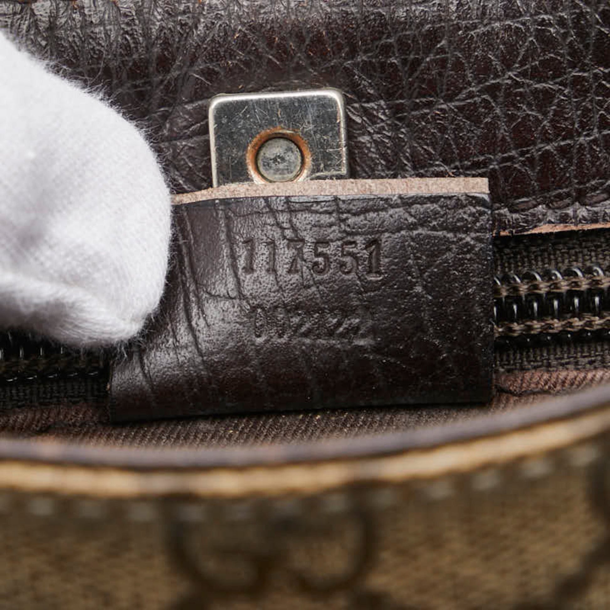 Gucci Brown Pvc Leather Handbag Tote Bag