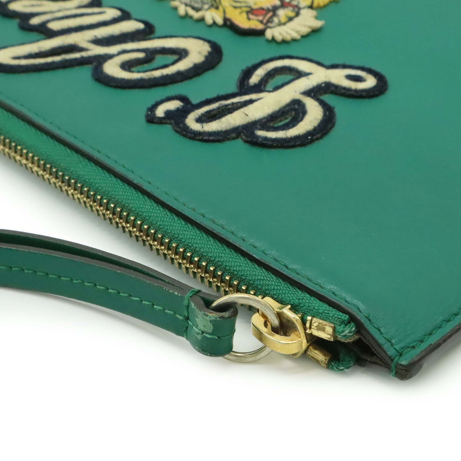 Gucci Green Leather Clutch Bag