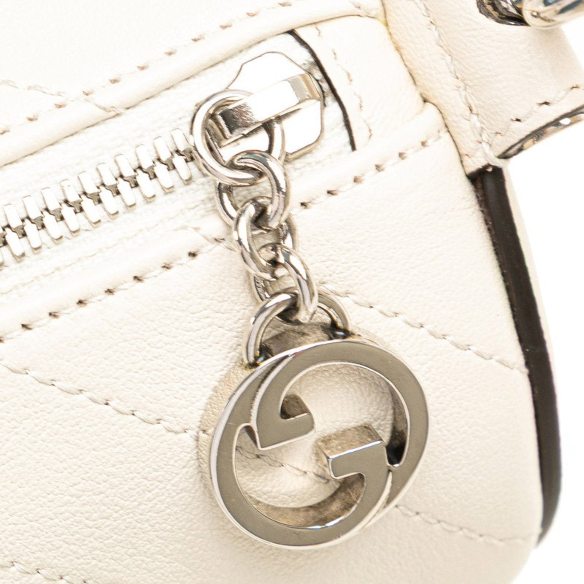 Gucci White Leather Handbag Shoulder Bag