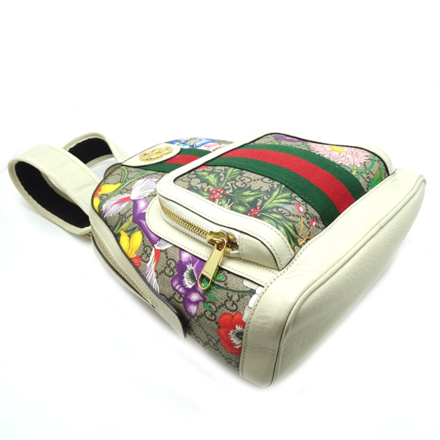 Gucci Beige White Gg Supreme Leather Backpack