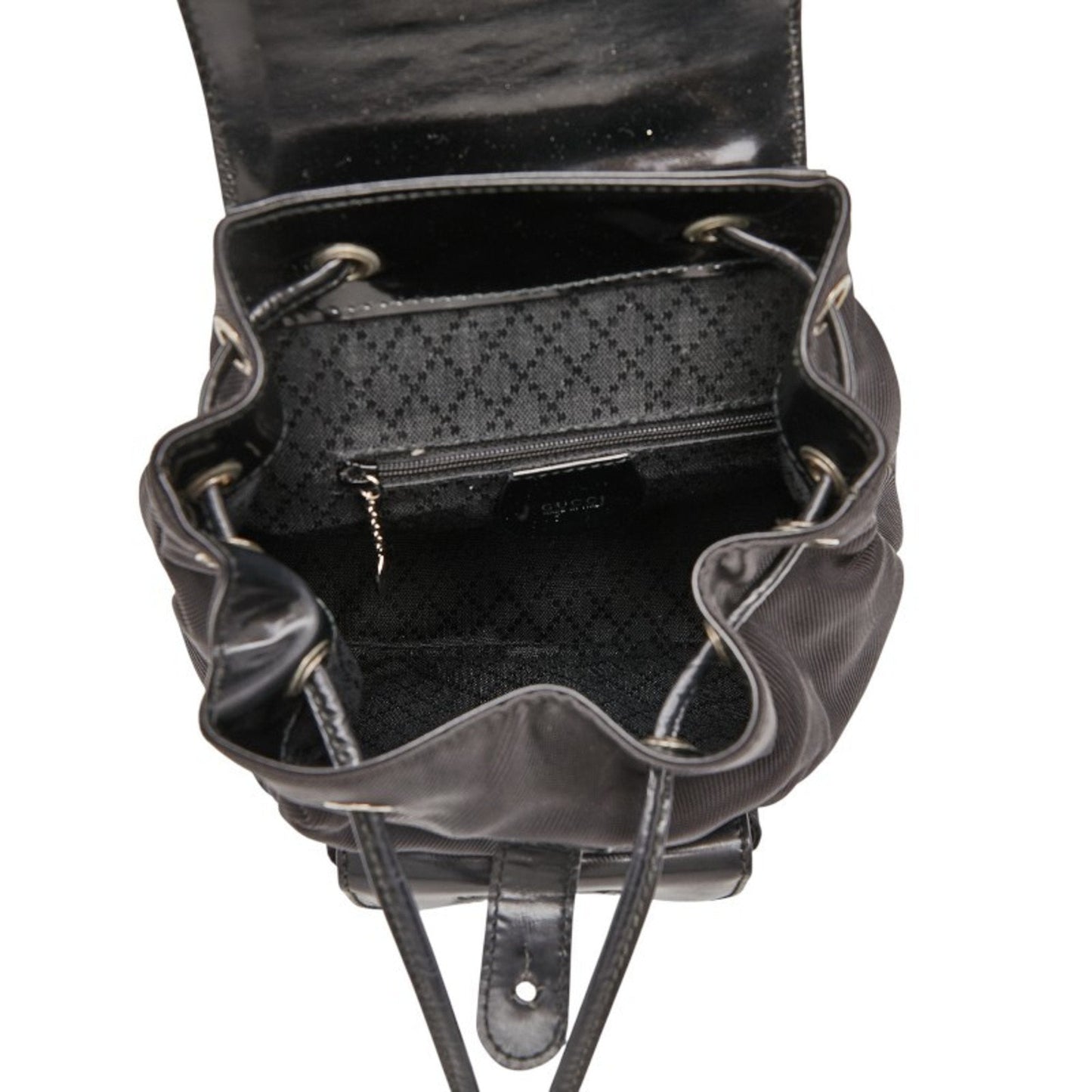 Gucci Black Nylon Leather Backpack