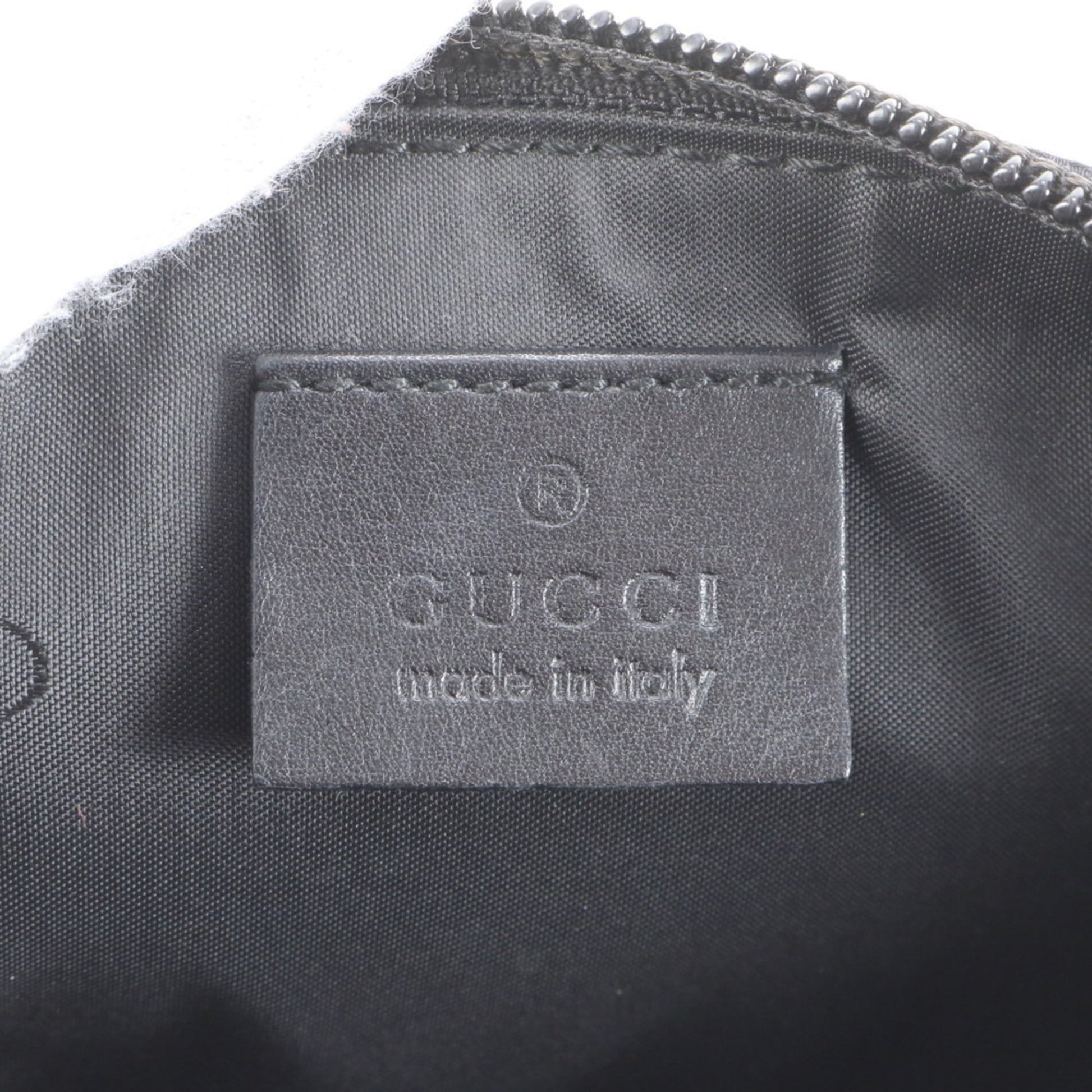 Gucci Black Leather Canvas Pouch Shoulder Bag