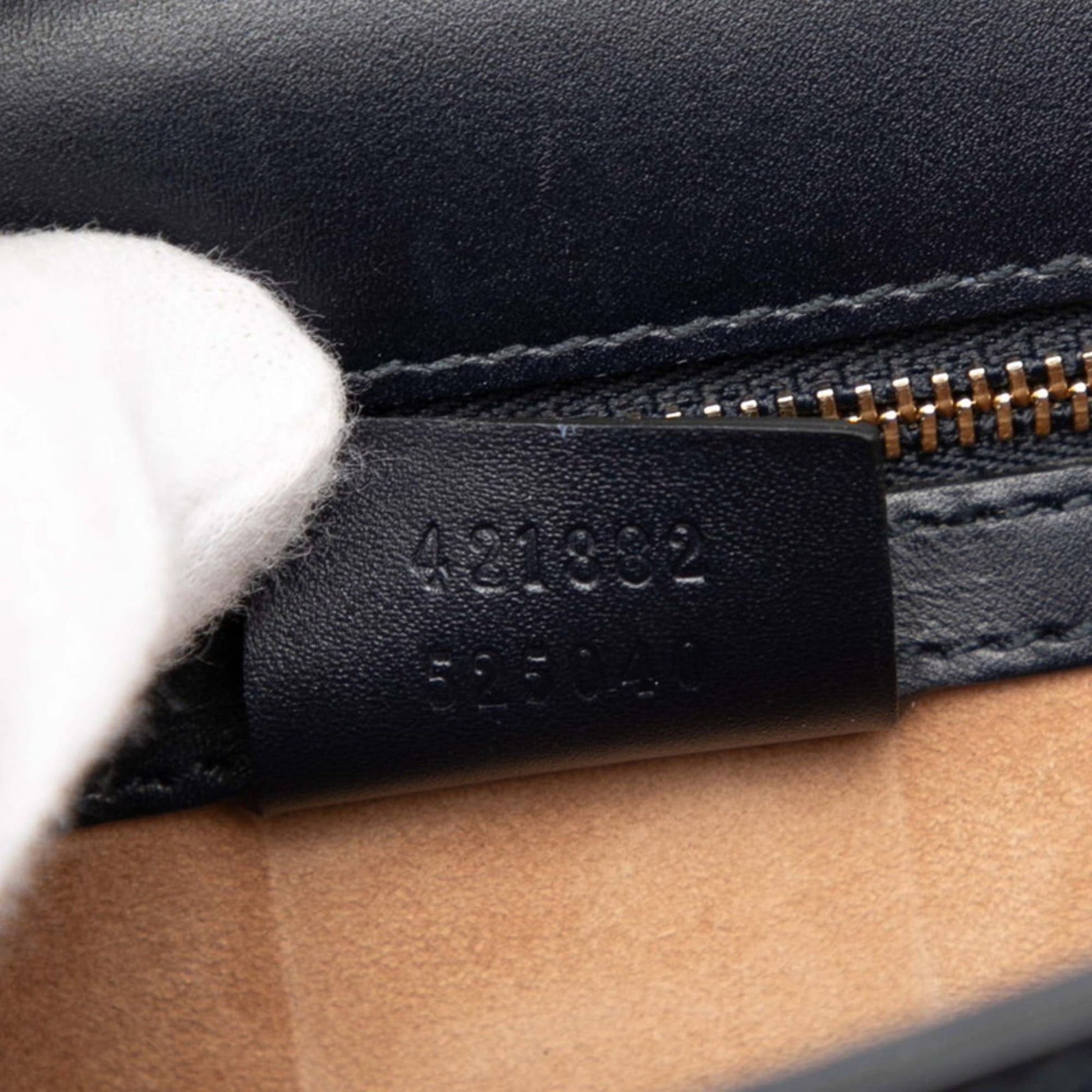 Gucci Navy Leather Shoulder Bag