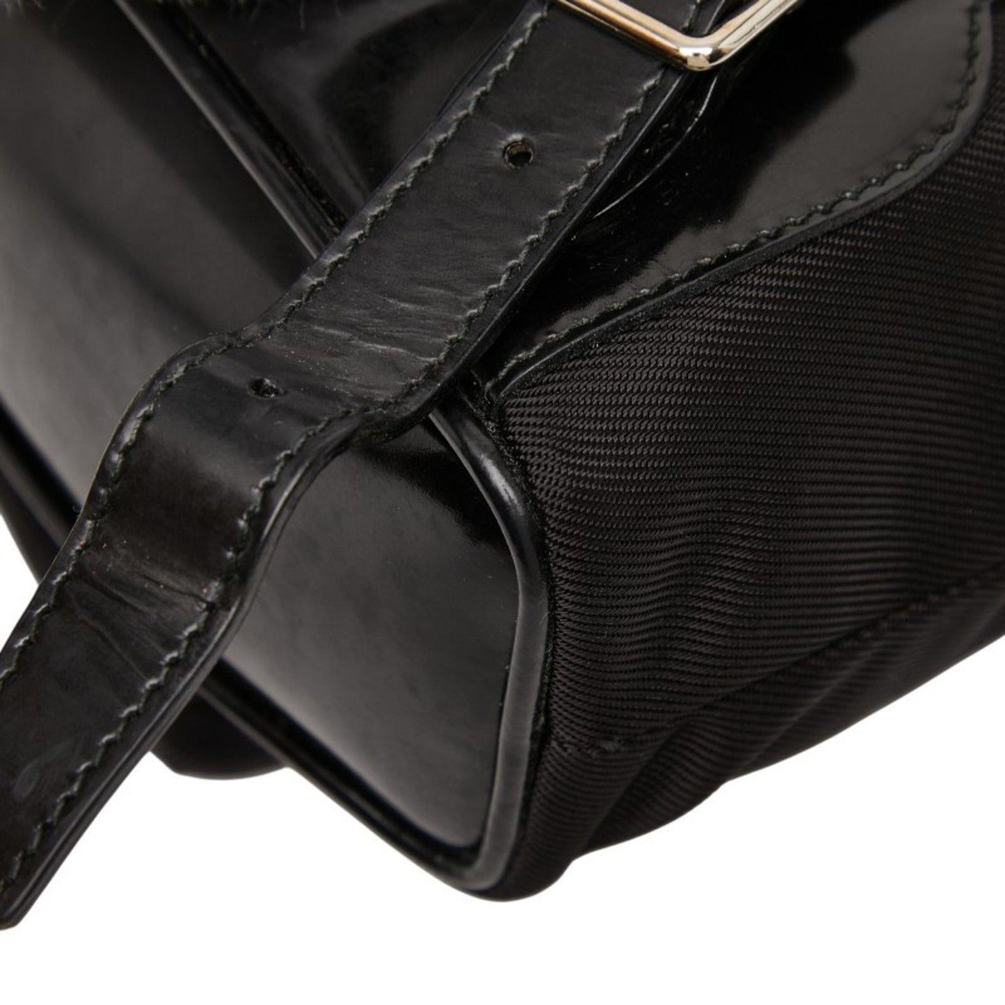 Gucci Black Nylon Leather Backpack