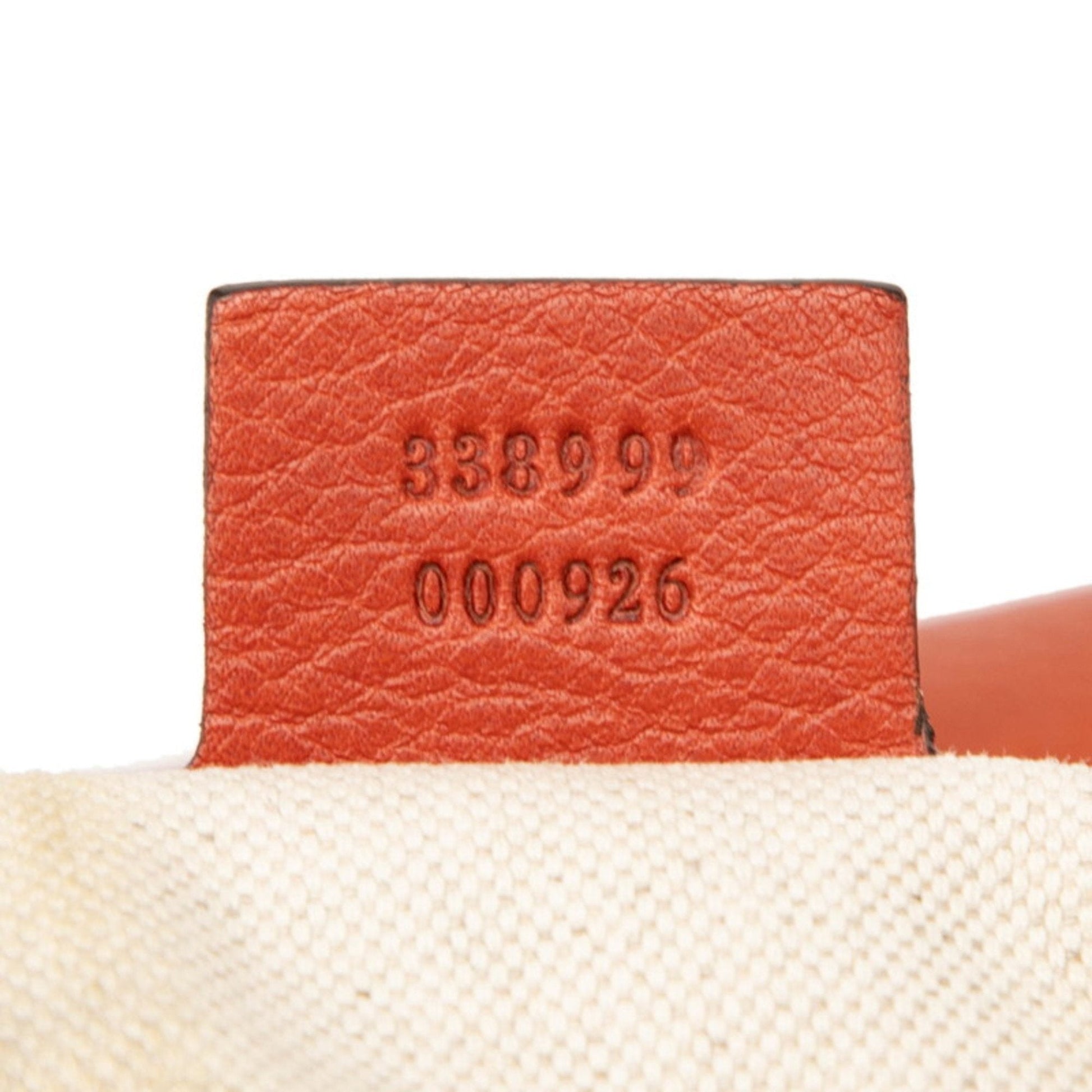 Gucci Brown Red Color Leather Shoulder Bag Tote Bag