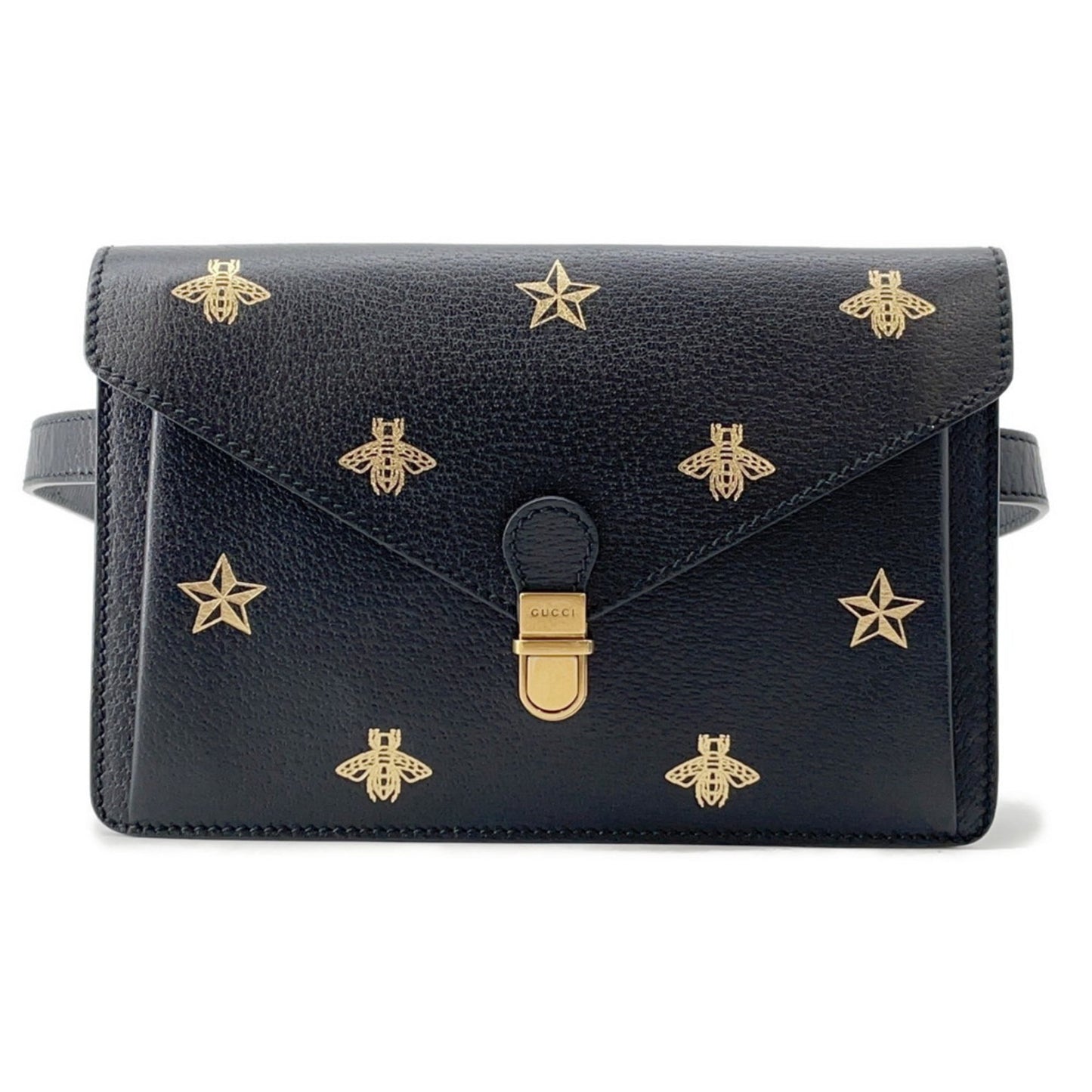 Gucci Black Leather Fanny Pack Sling Bag