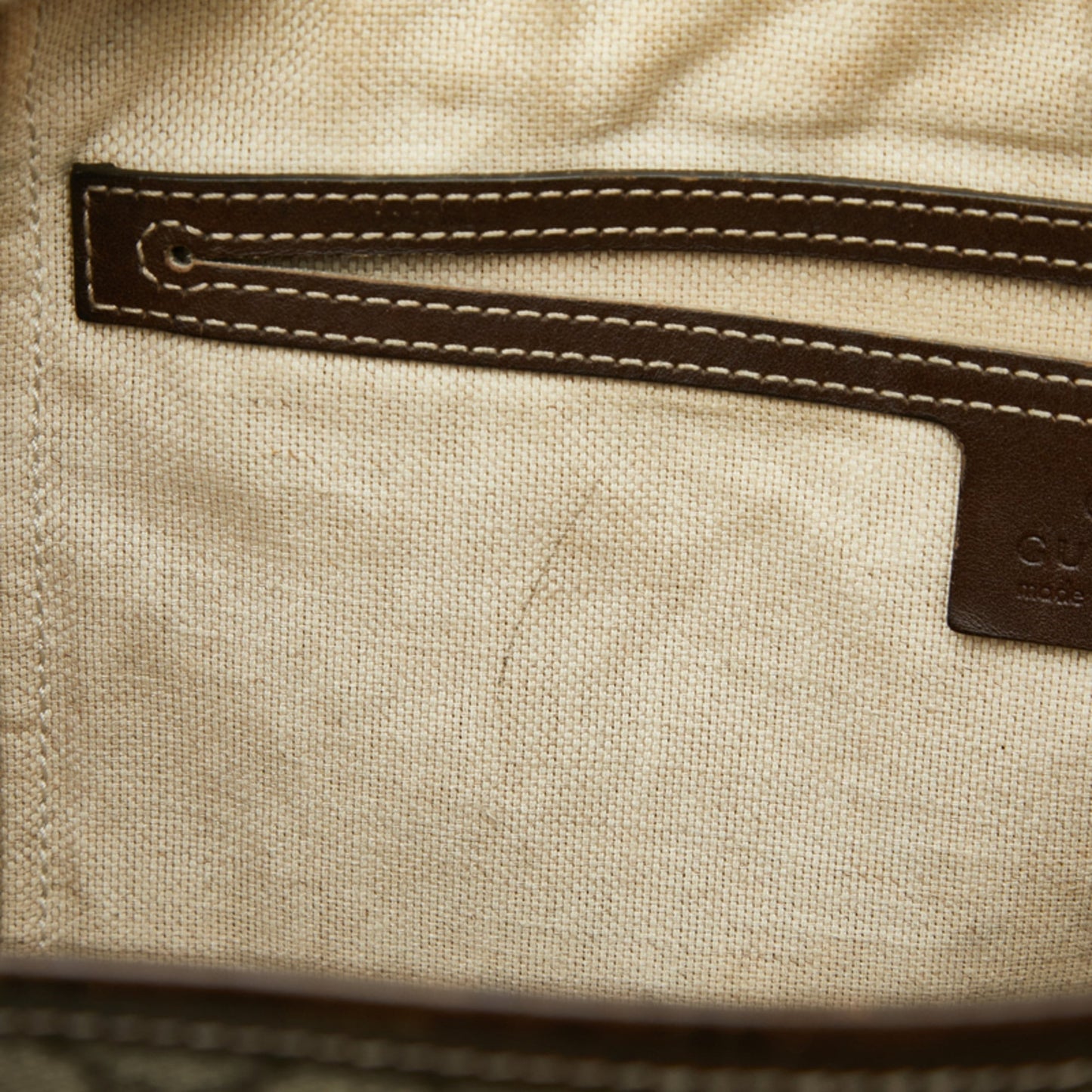 Gucci Beige Brown Pvc Leather Tote Bag
