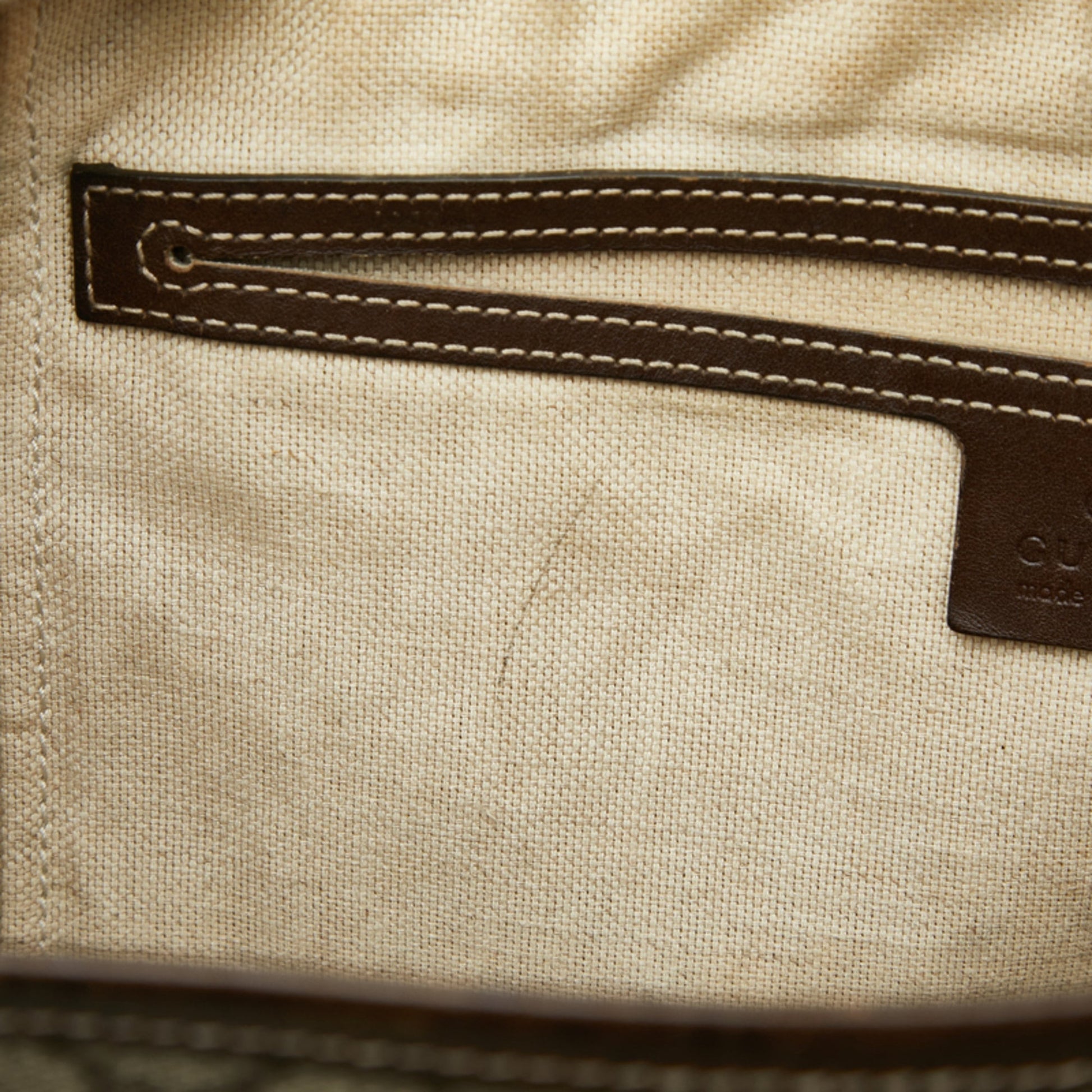 Gucci Beige Brown Pvc Leather Tote Bag
