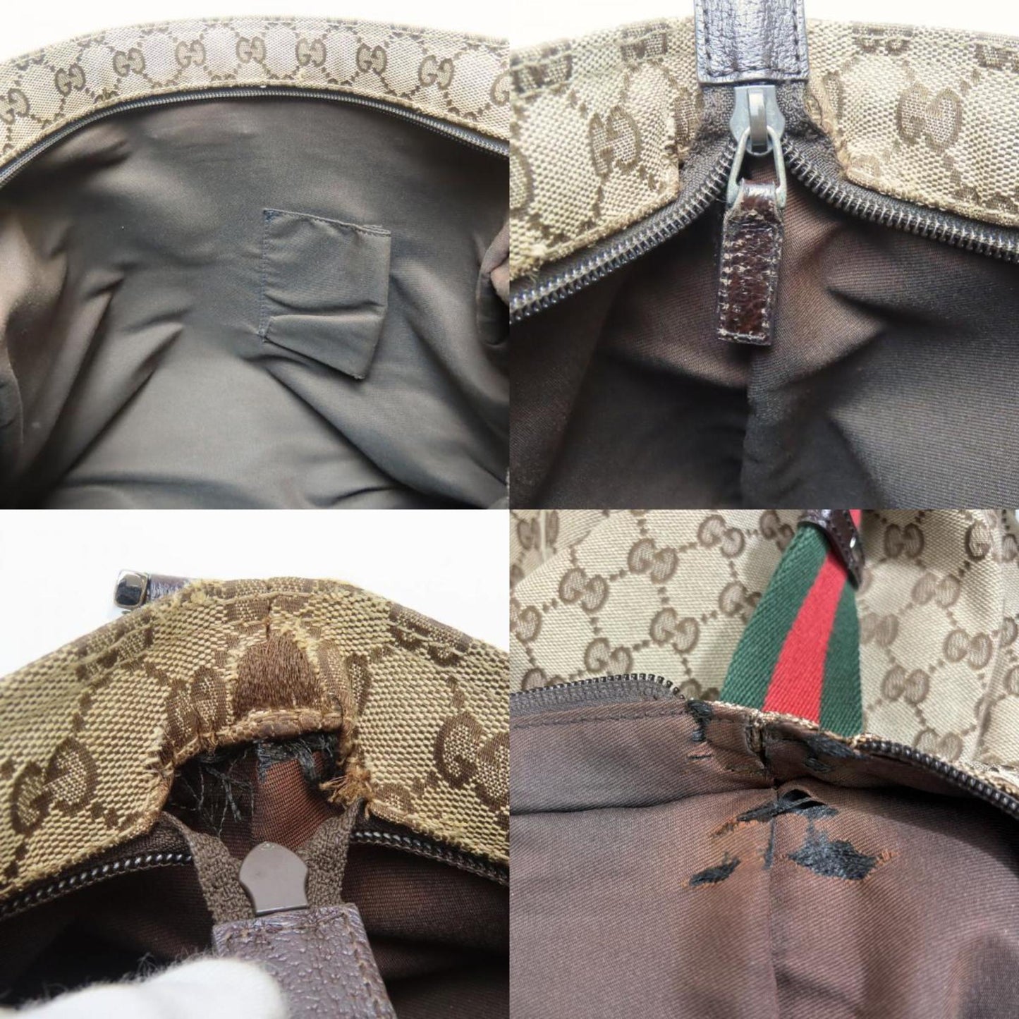 Gucci Beige Gg Canvas Shoulder Bag