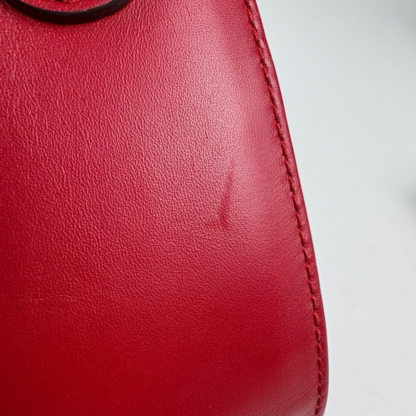 Gucci Red Brown Gg Canvas Leather Shoulder Bag