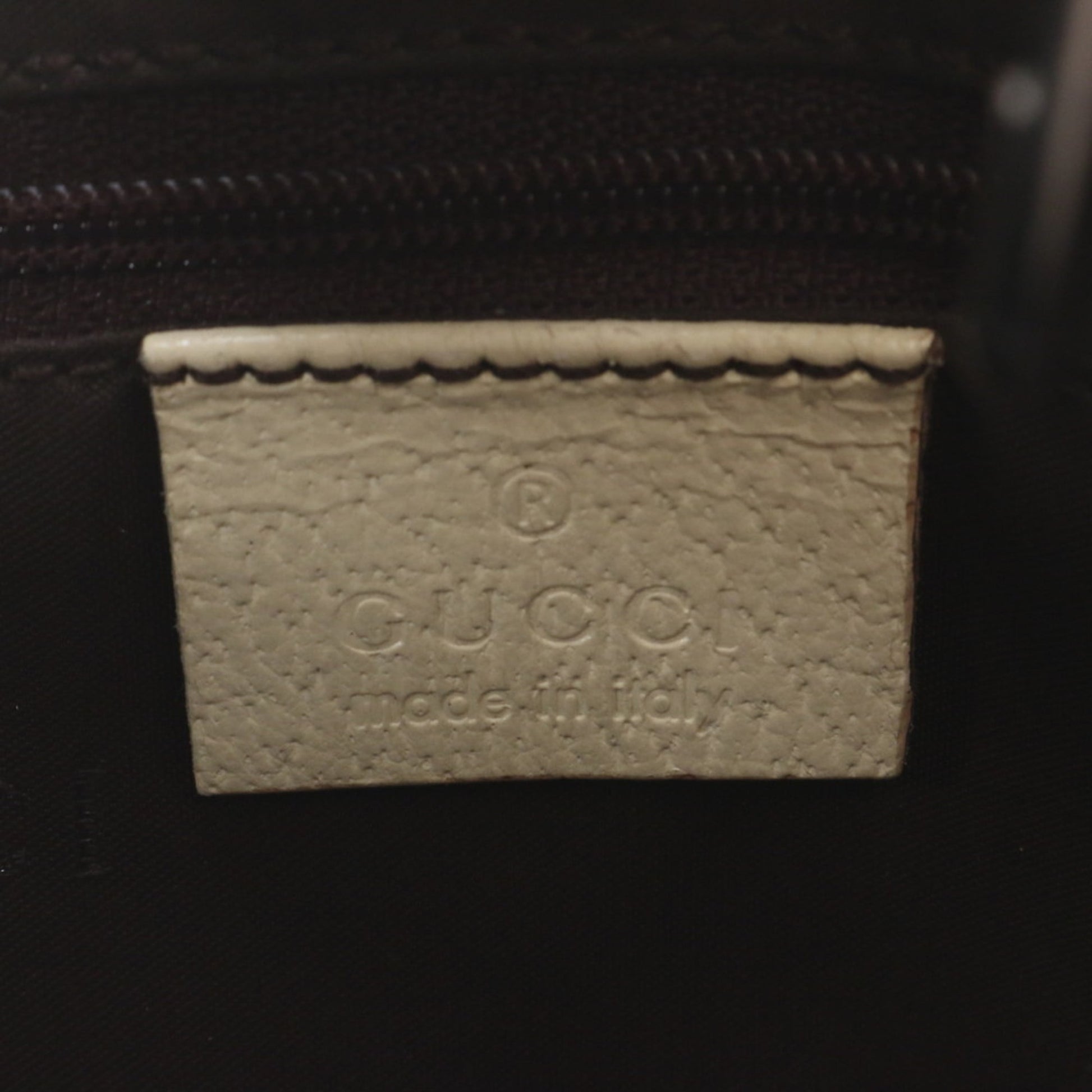 Gucci Beige Leather Canvas Shoulder Bag