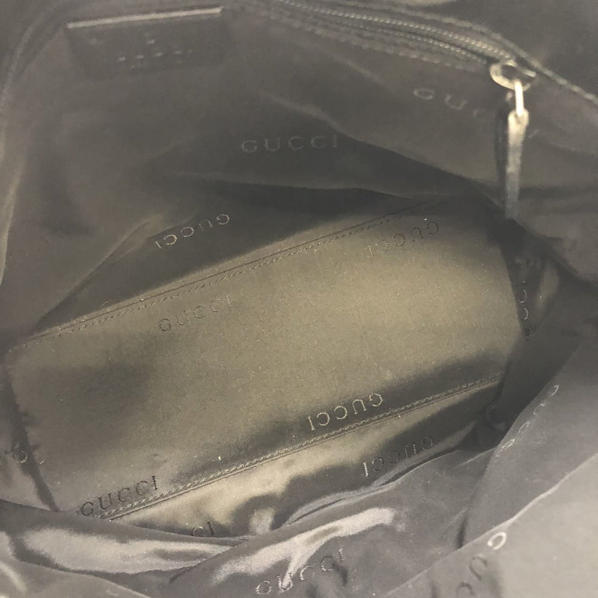Gucci Black Nylon Leather Handbag