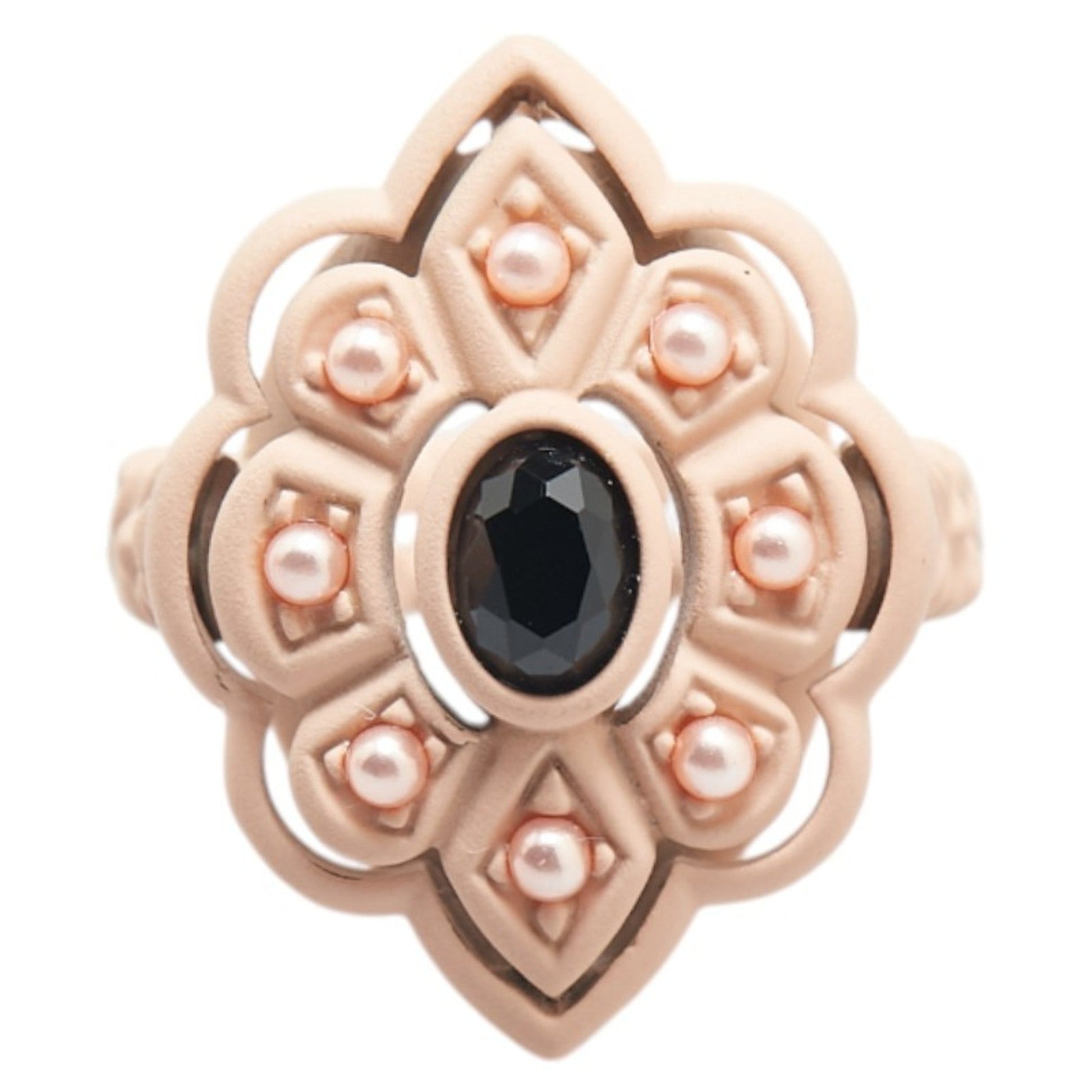 Gucci Pink Artificial Pearl Plastic Band Ring