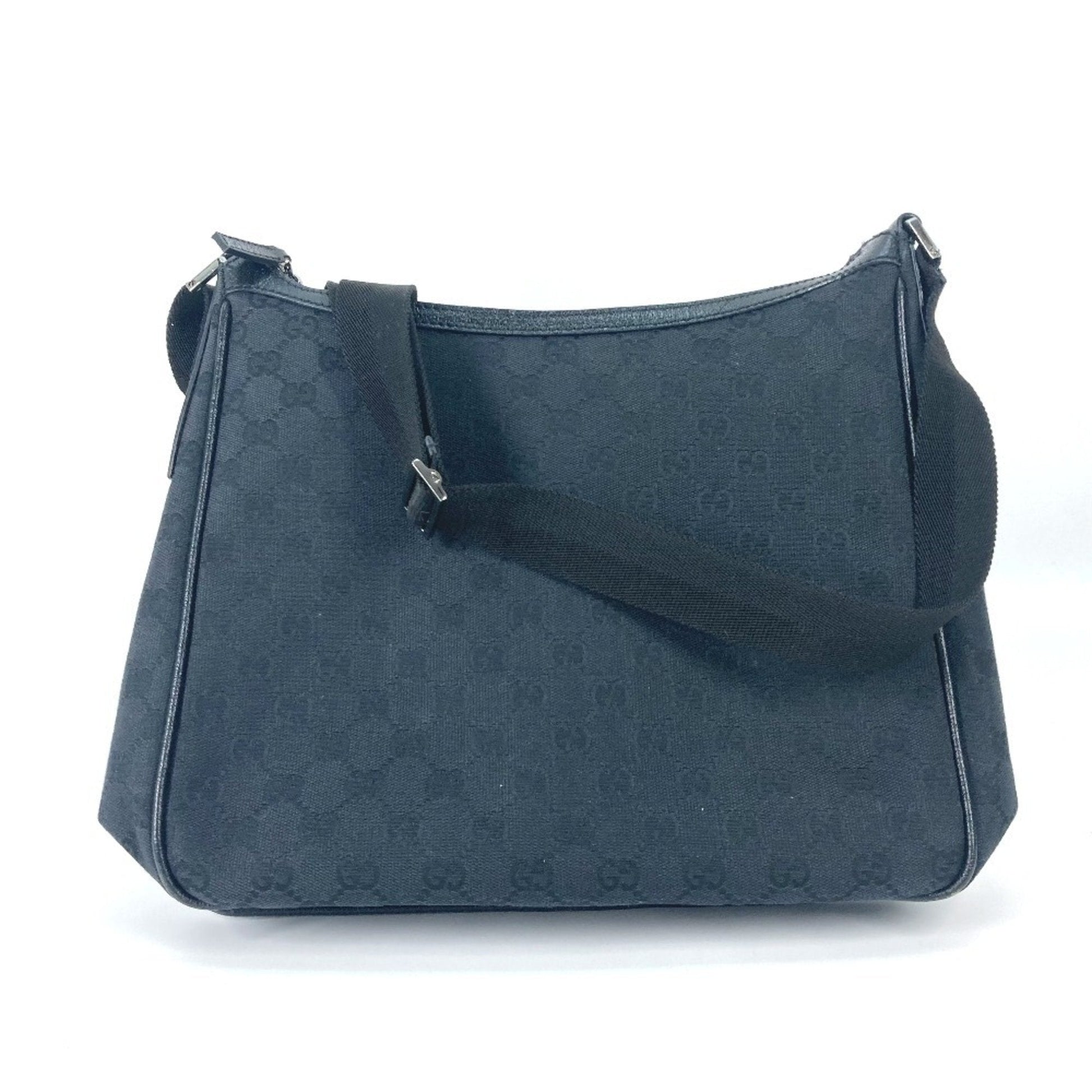 Gucci Black Gg Canvas Shoulder Bag