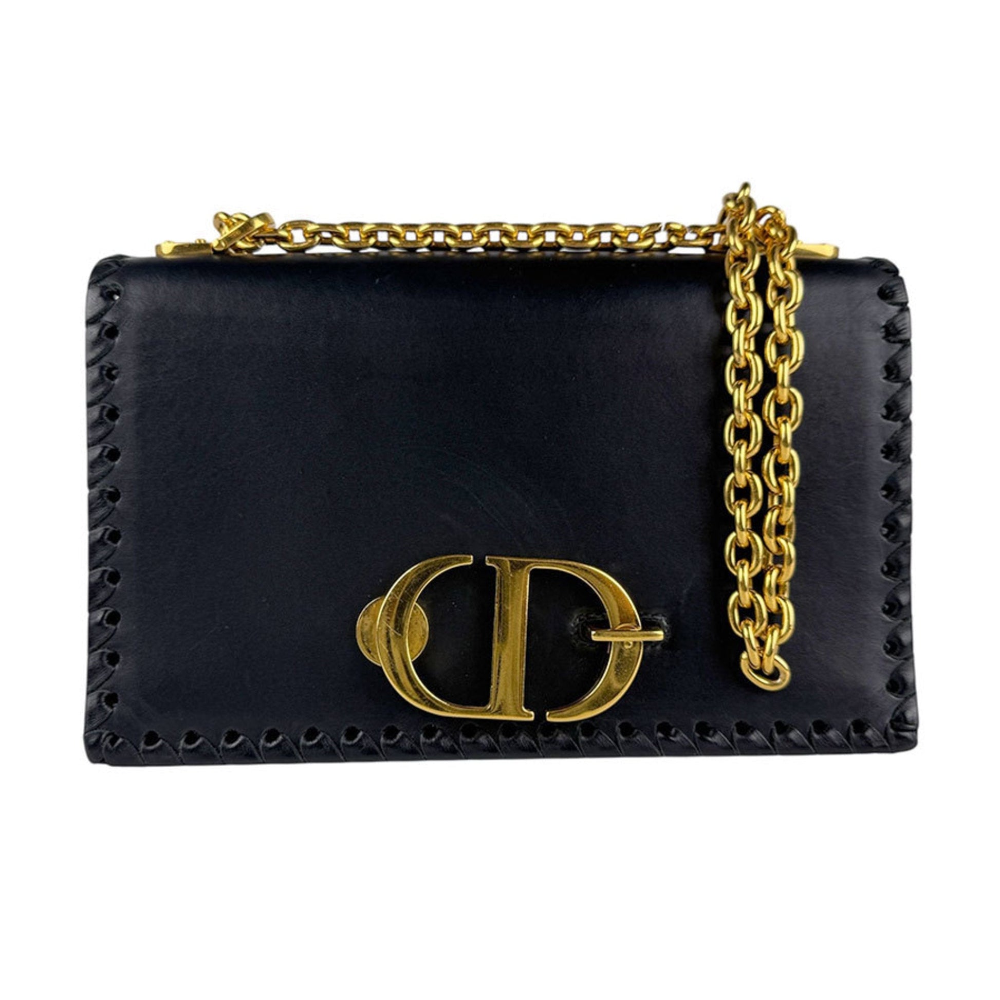 Dior Handbag Christian Shoulder Bag 19 Leather Black