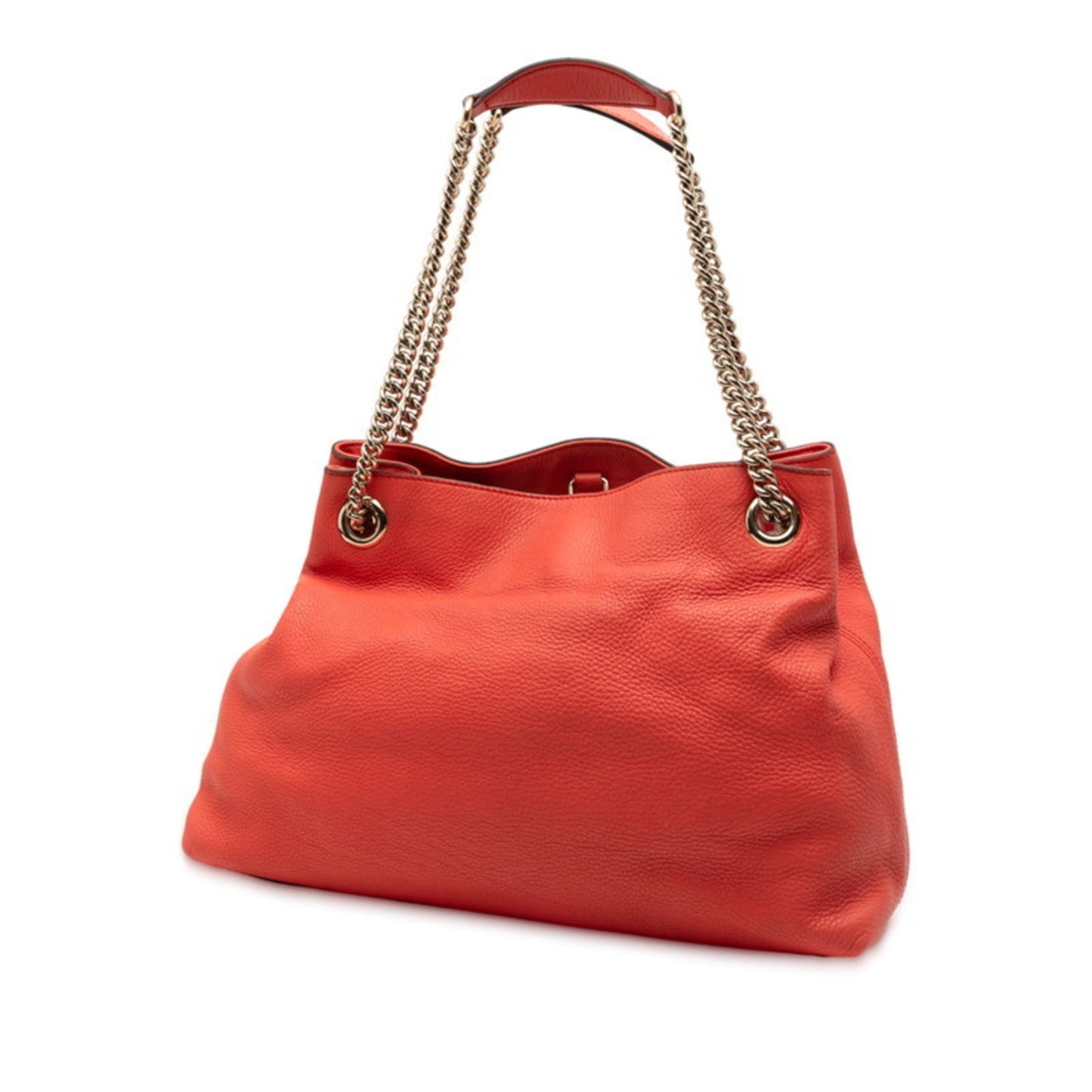 Gucci Orange Red Color Leather Handbag Shoulder Bag