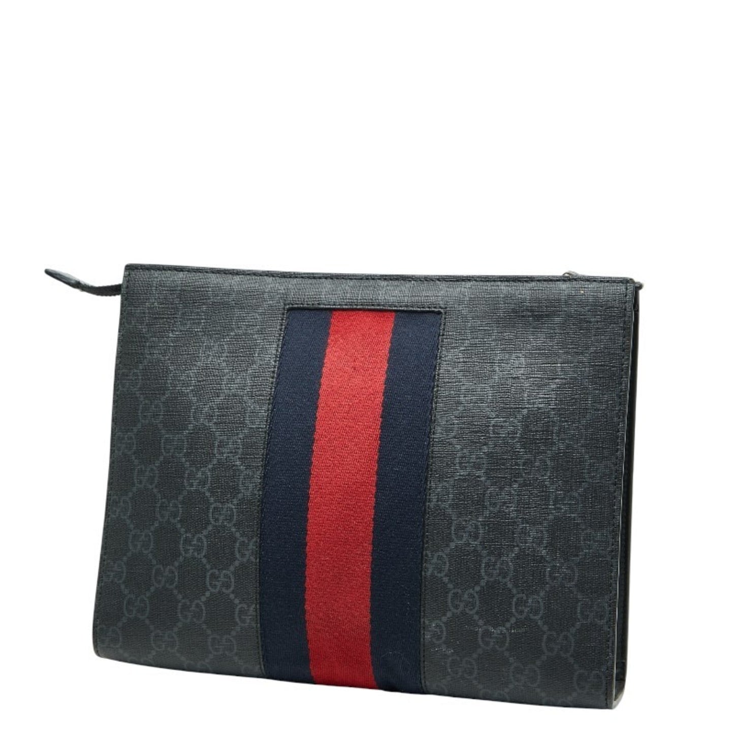Gucci Black Multi-Color Pvc Leather Clutch Bag