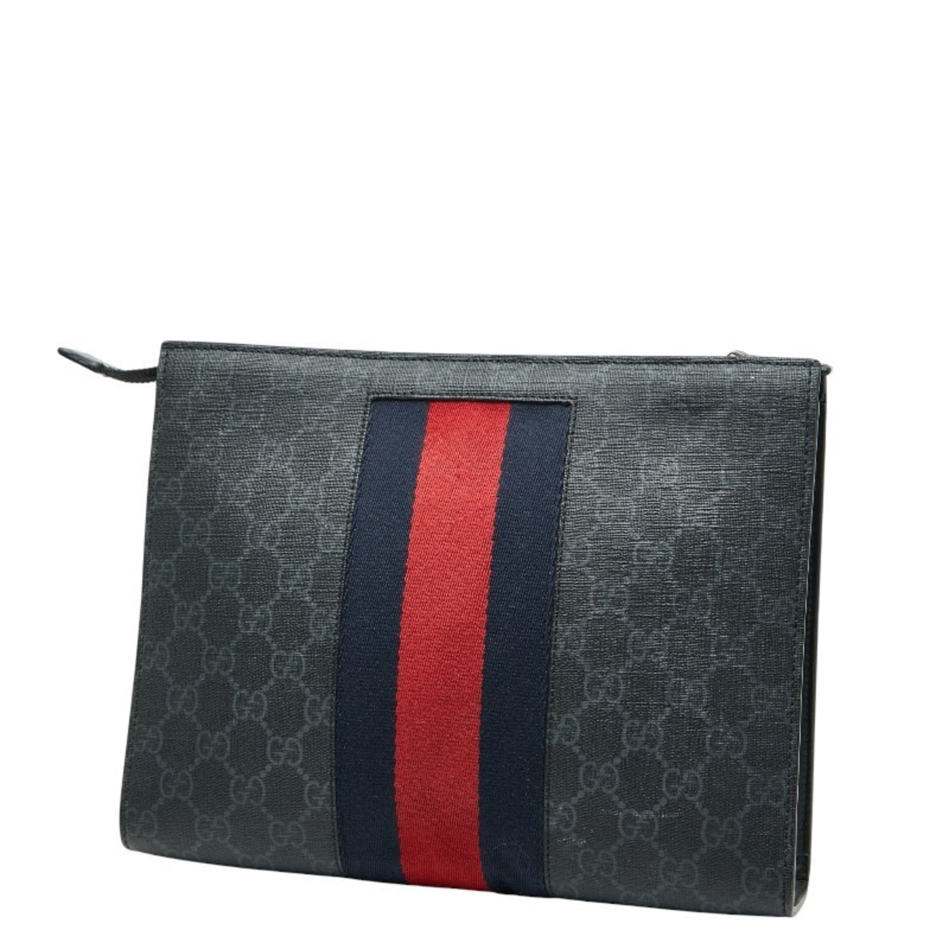 Gucci Black Multi-Color Pvc Leather Clutch Bag