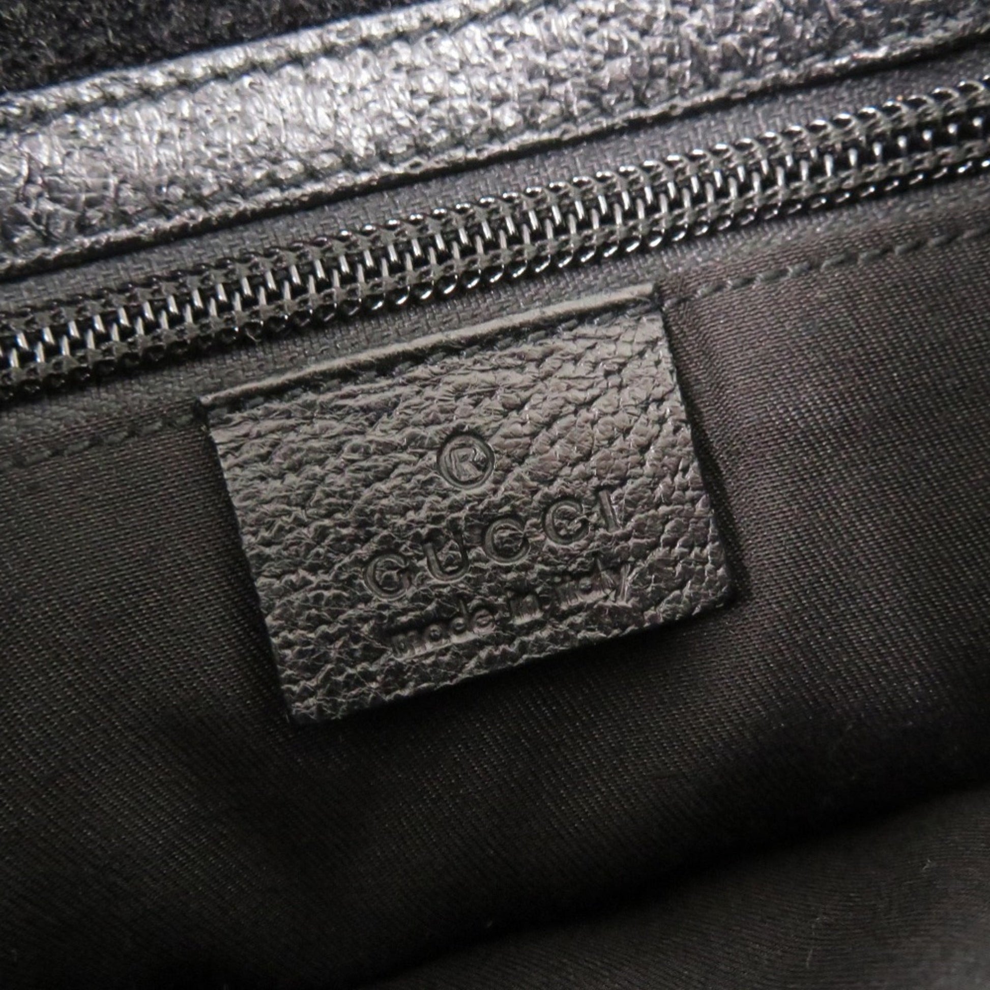 Gucci Black Gg Canvas Leather Shoulder Bag