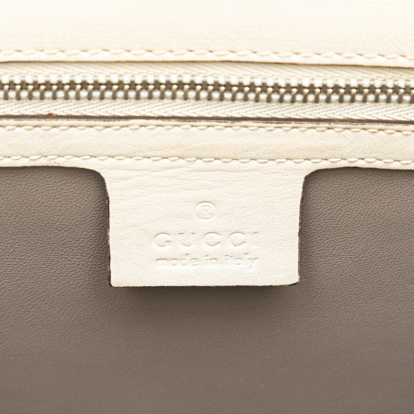 Gucci Gray White Leather Shoulder Bag