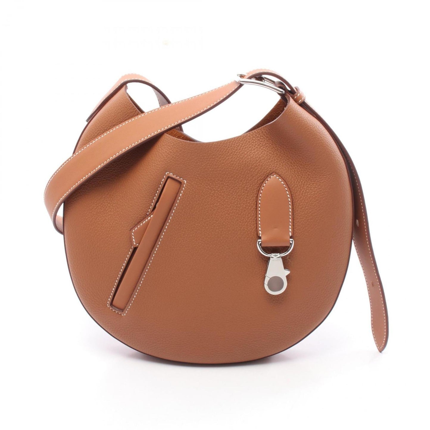 Hermes Togo Shoulder Bag Leather Brown Gold