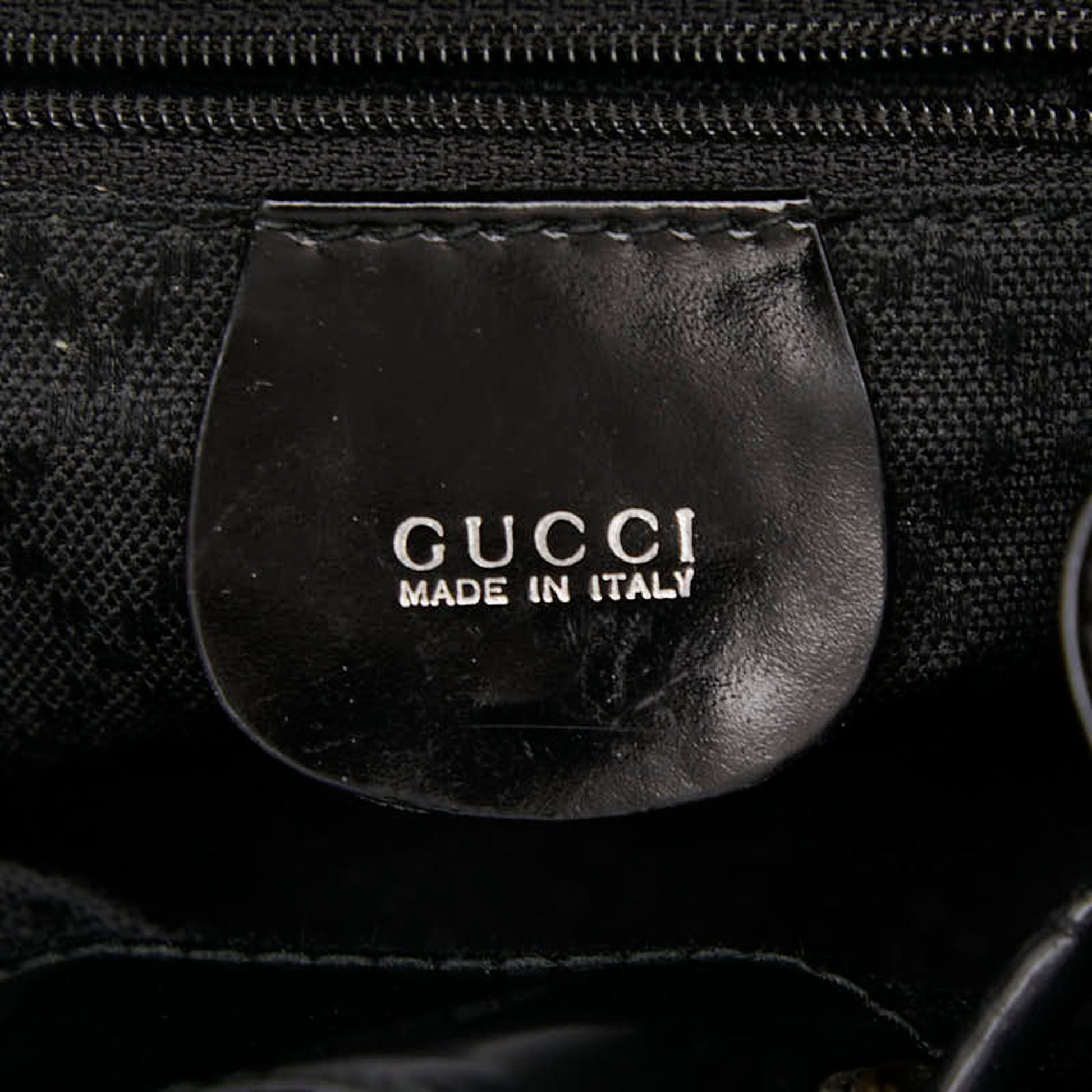 Gucci Black Nylon Leather Backpack