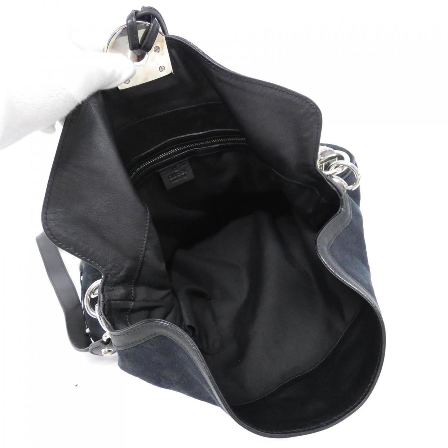 Gucci Black Gg Canvas Shoulder Bag