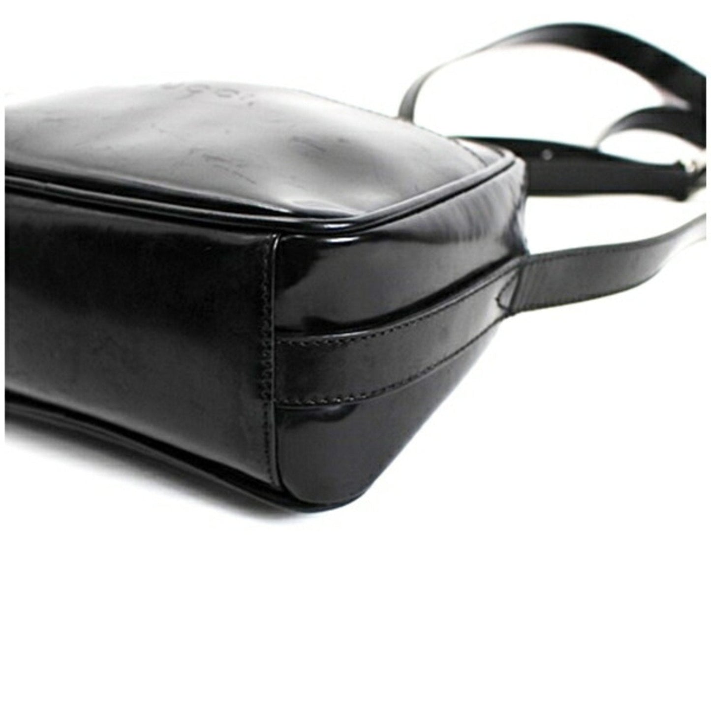 Gucci Black Gray Leather Shoulder Bag