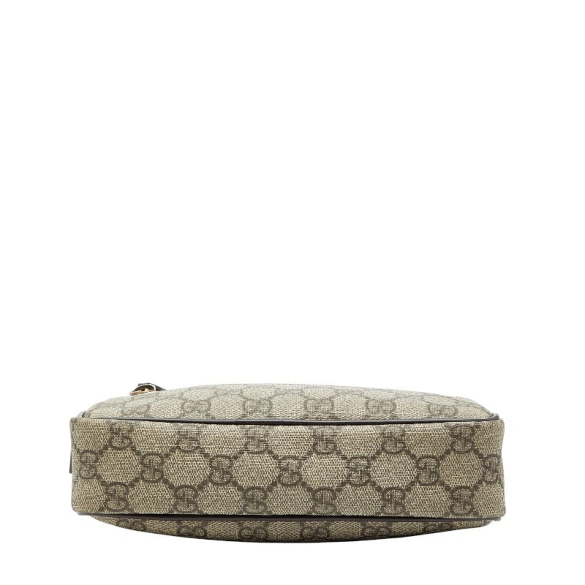 Gucci Beige Brown Pvc Leather Shoulder Bag