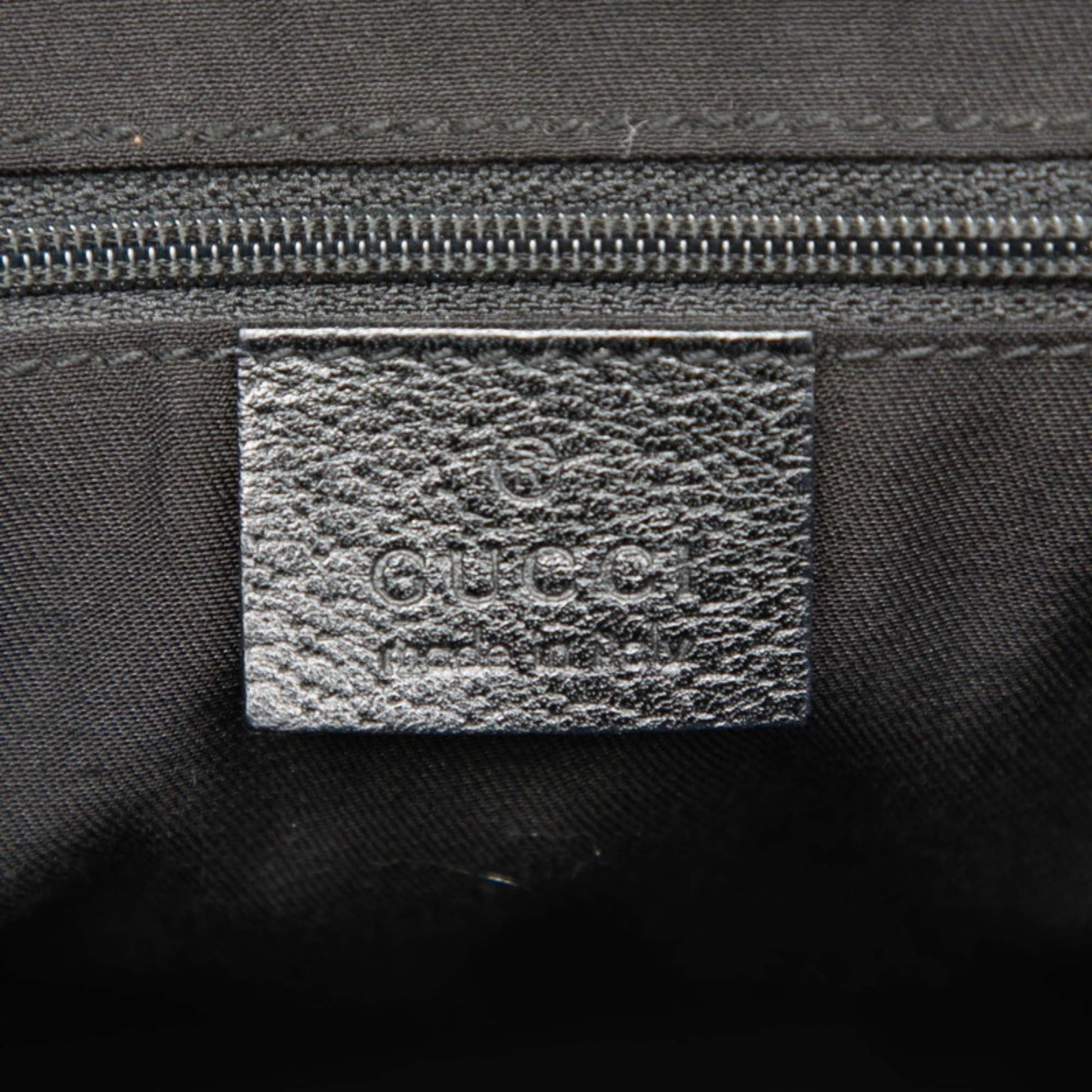 Gucci Black Canvas Leather Shoulder Bag Tote Bag