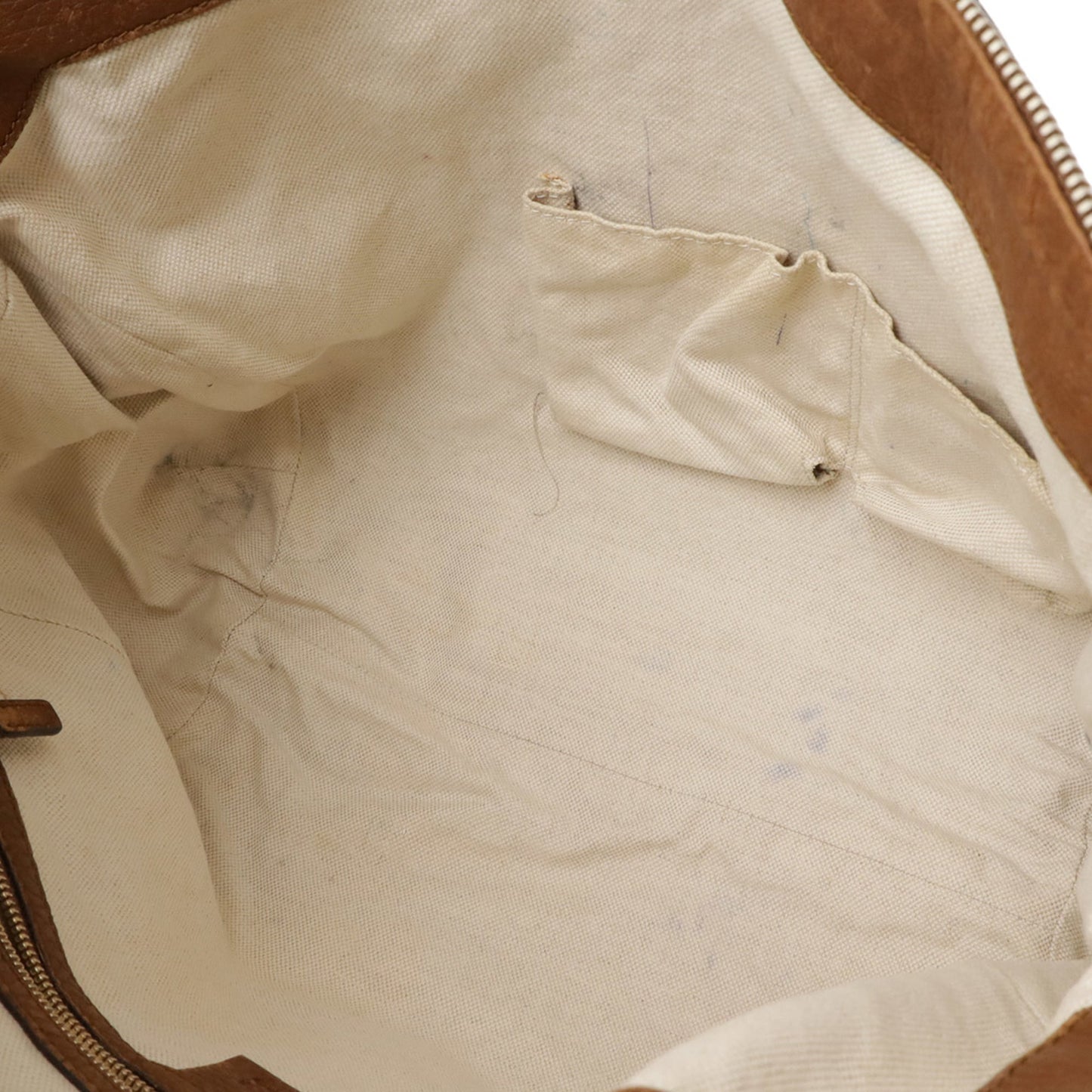 Gucci Gg Canvas Beige Brown Khaki Canvas Leather Shoulder Bag