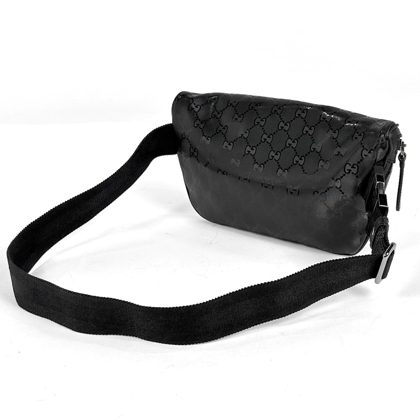 Gucci Black Coated Canvas Fanny Pack Sling Bag
