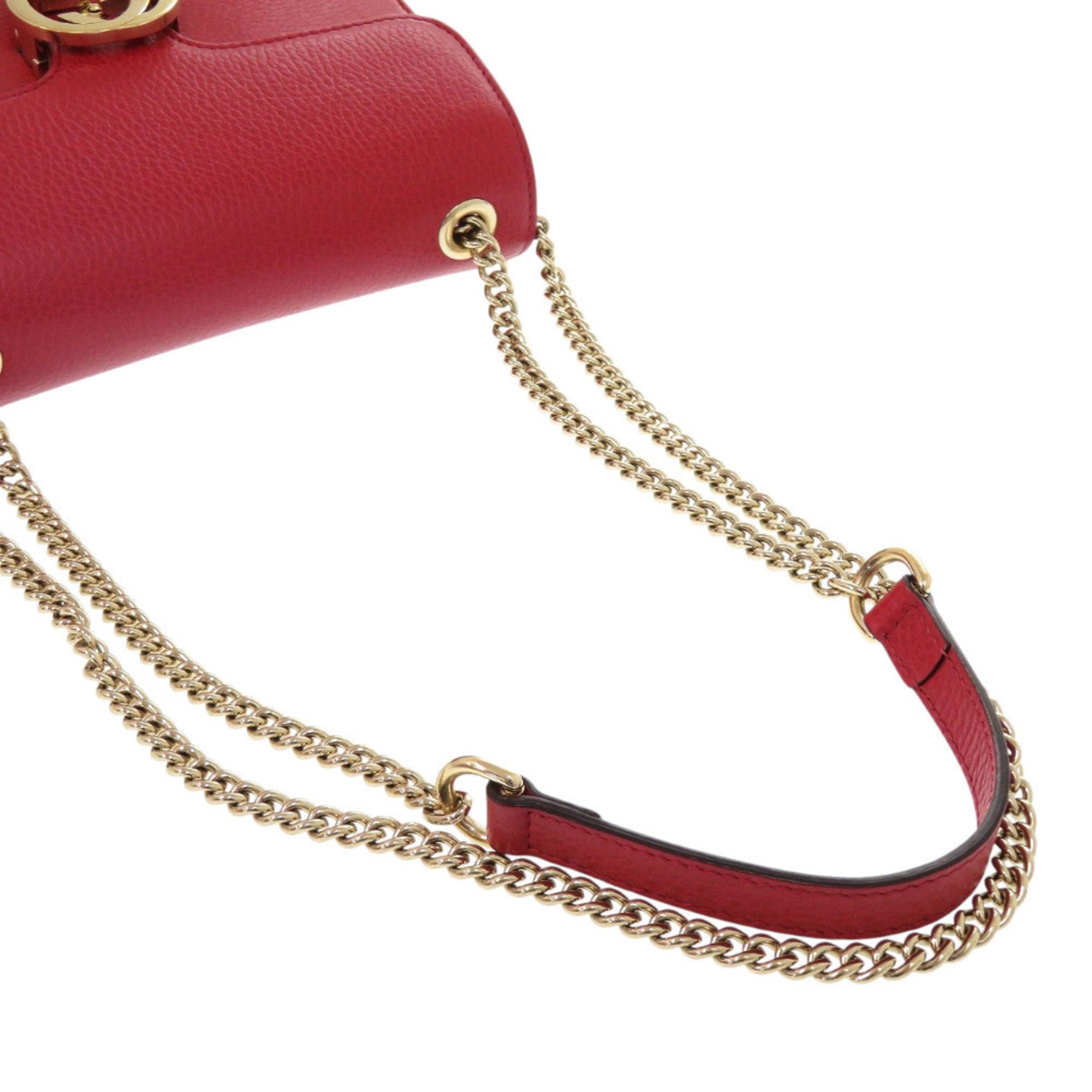 Gucci Red Color Leather Shoulder Bag