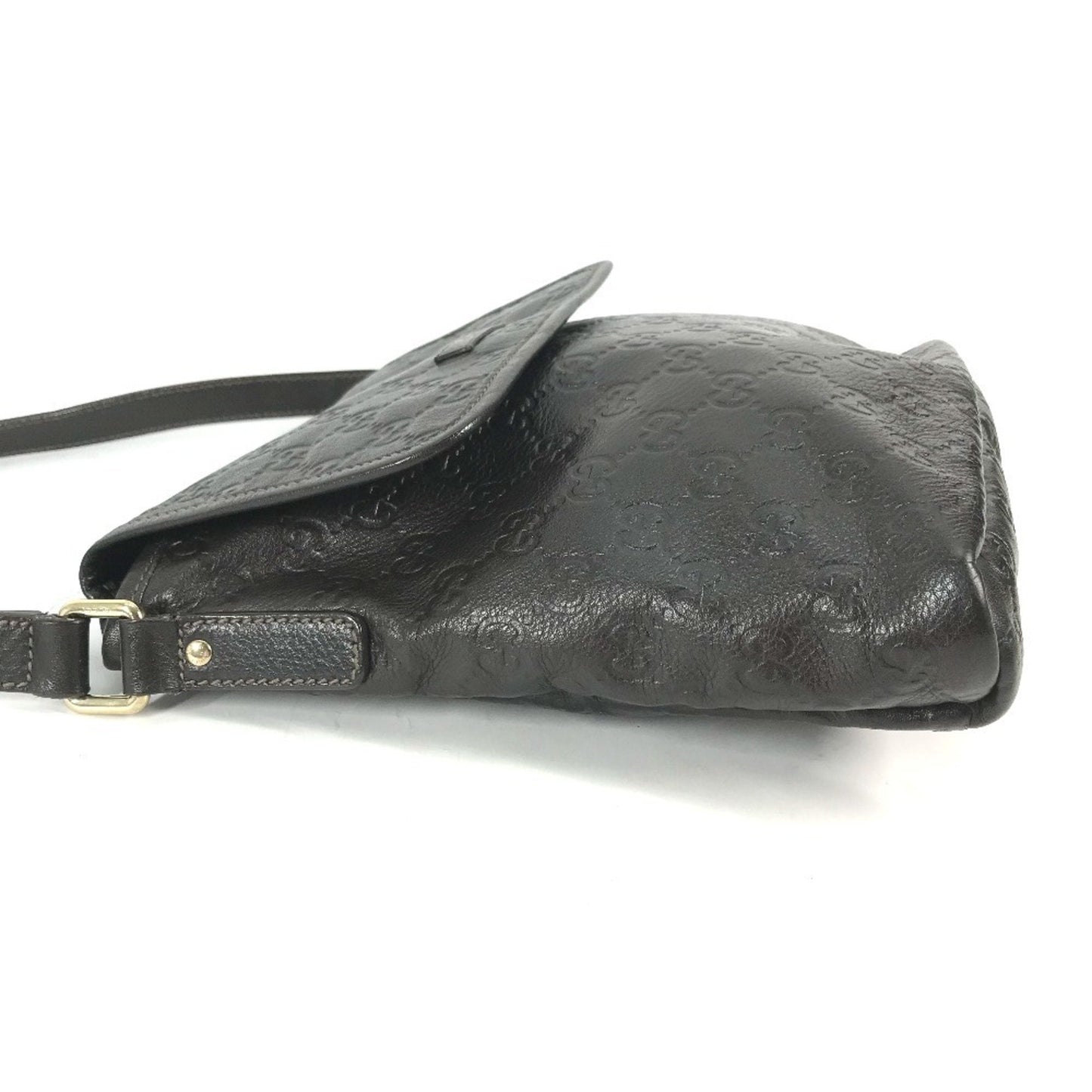 Gucci Dark Brown Leather Pochette Shoulder Bag