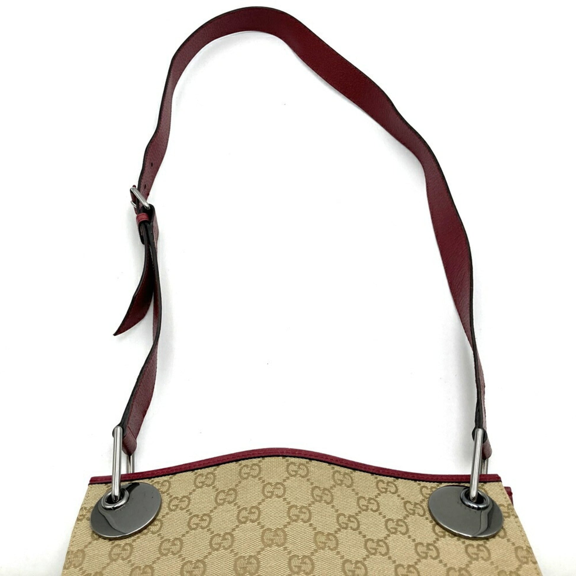 Gucci Gg Canvas Beige Gg Canvas Leather Shoulder Bag