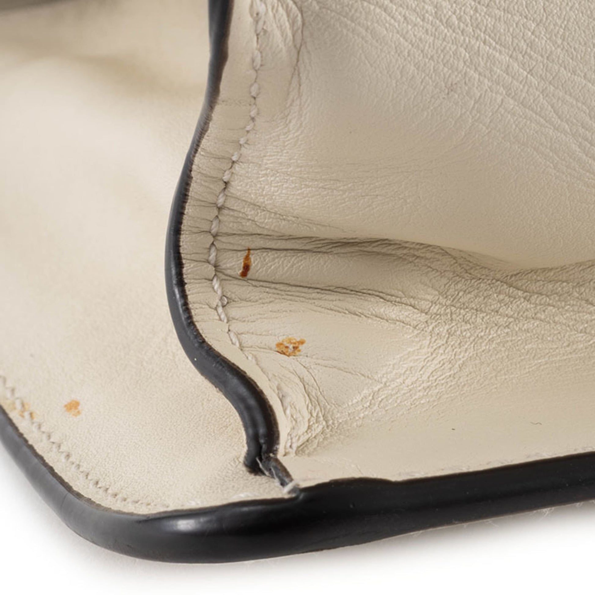 Gucci Ivory Navy Red Color Bamboo Leather Shoulder Bag