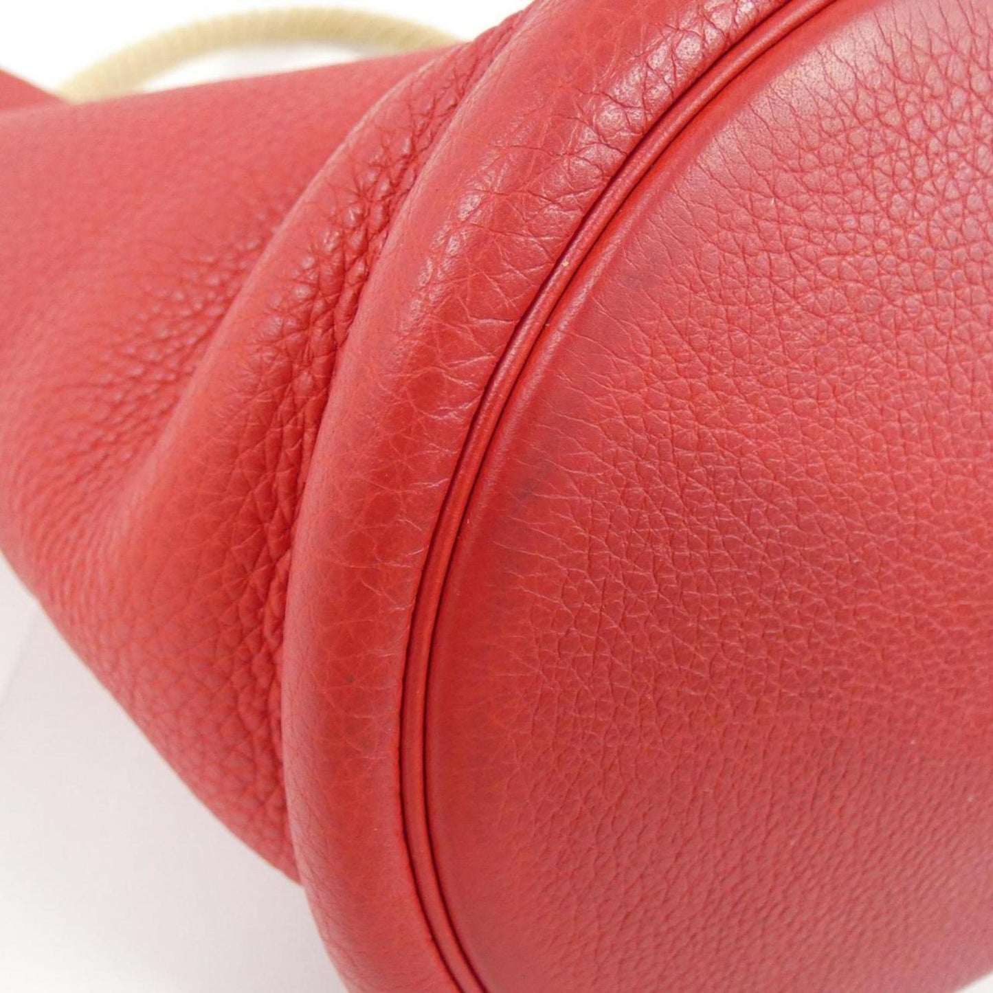 Hermes Rouge Garance Taurillon Clemence Shoulder Bag Leather