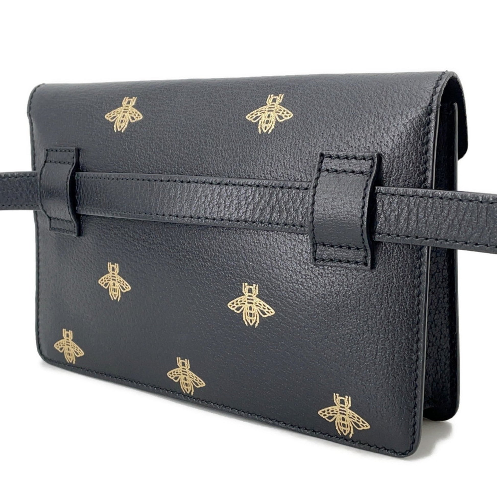 Gucci Black Leather Fanny Pack Sling Bag