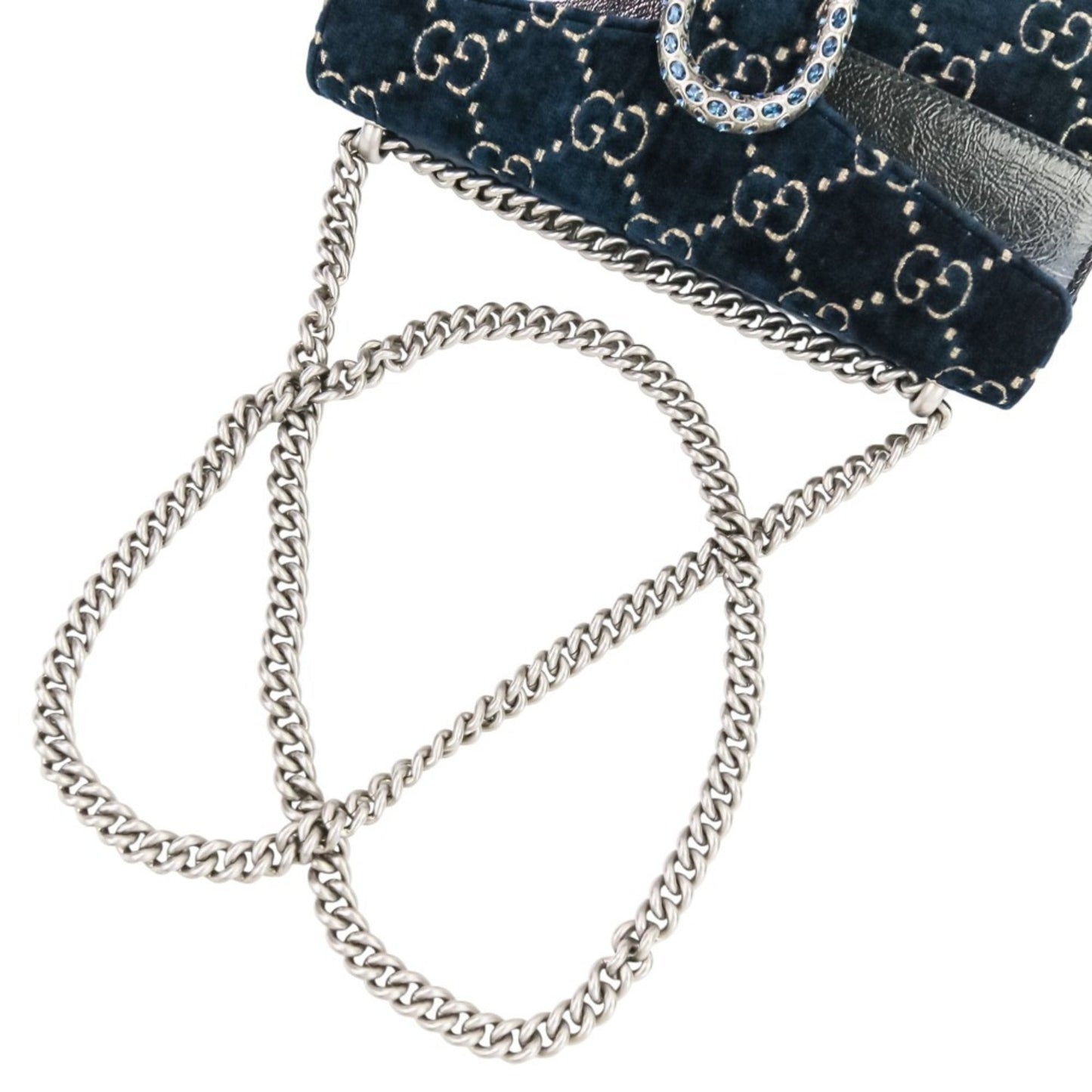 Gucci Navy Velvet Shoulder Bag