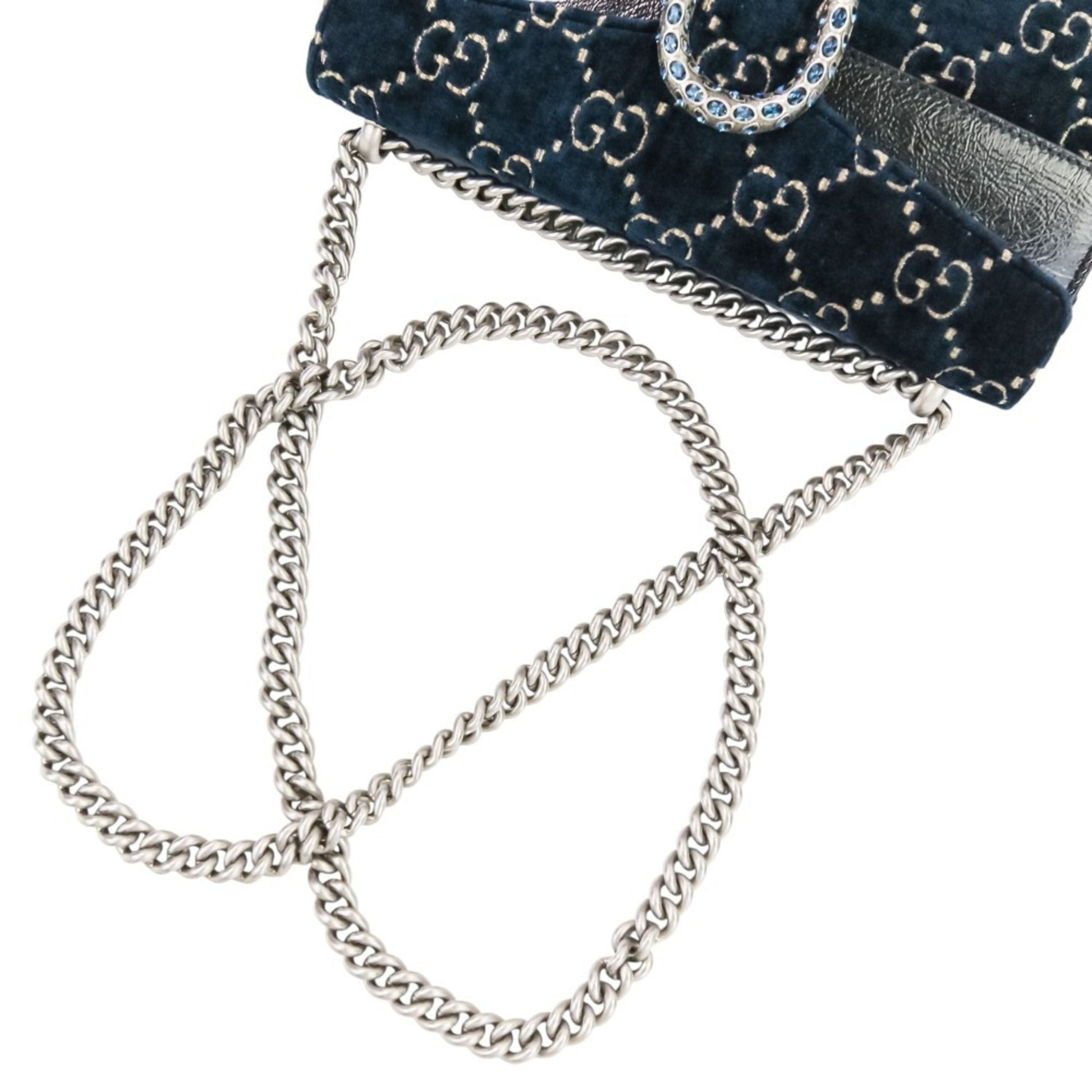 Gucci Navy Velvet Shoulder Bag